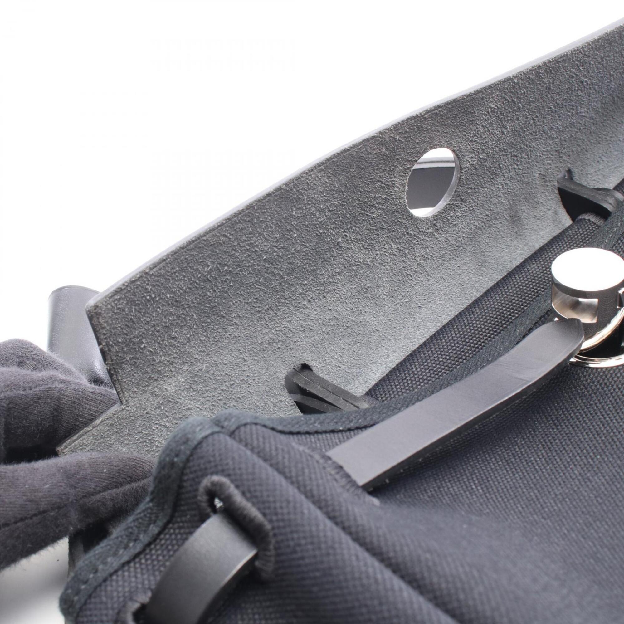 Hermes Black Canvas Leather Handbag (Pre-Owned)