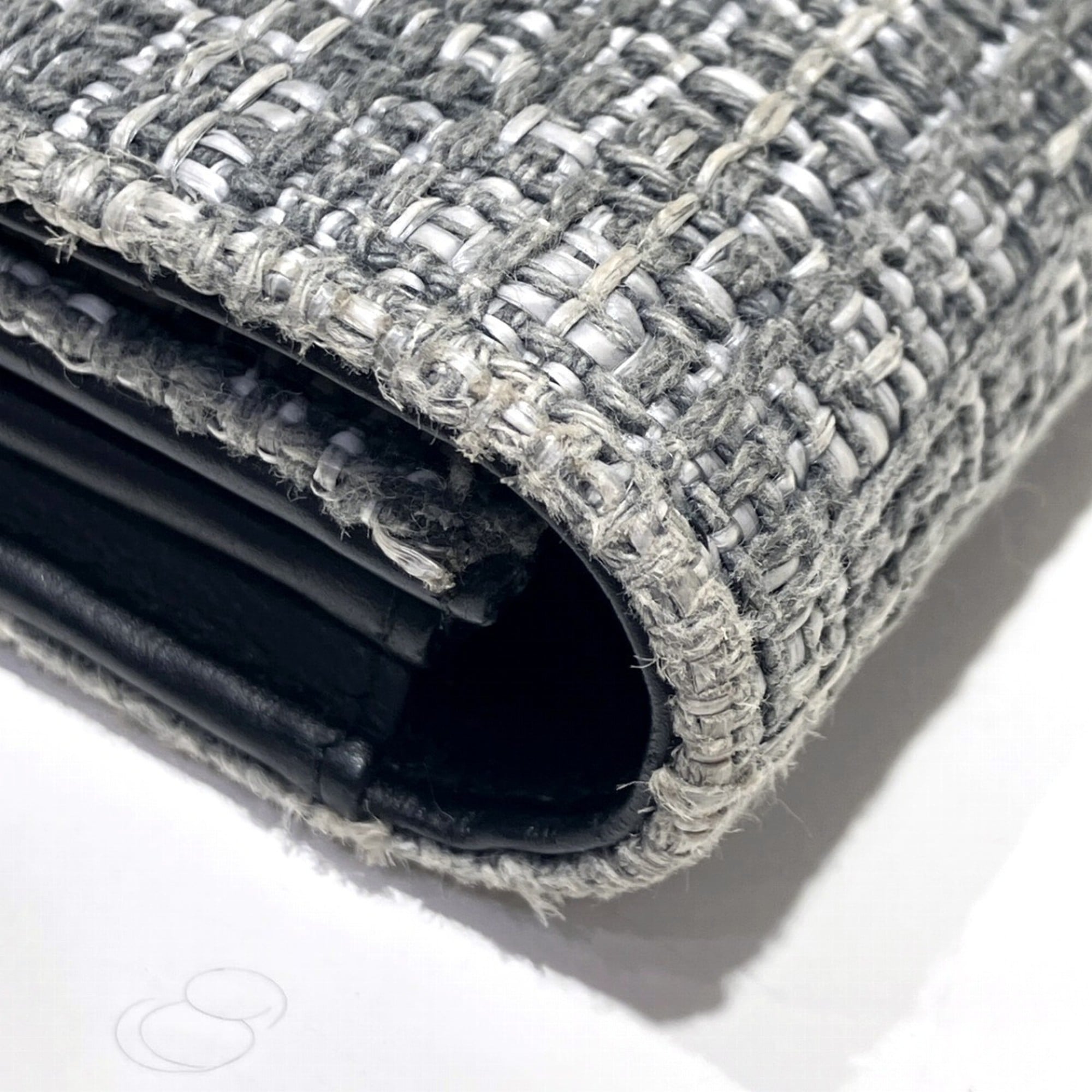 Chanel Gray Canvas Long Wallet (Bi-Fold) (Pre-Owned)