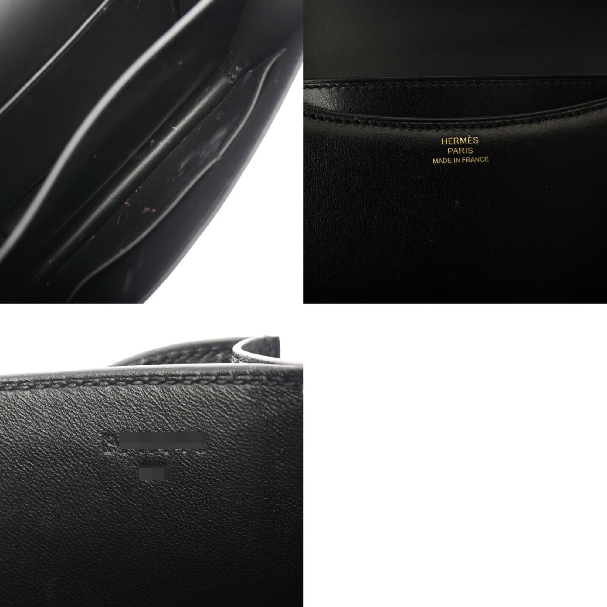 Hermes Black Box Calf Leather Shoulder Bag (Pre-Owned)