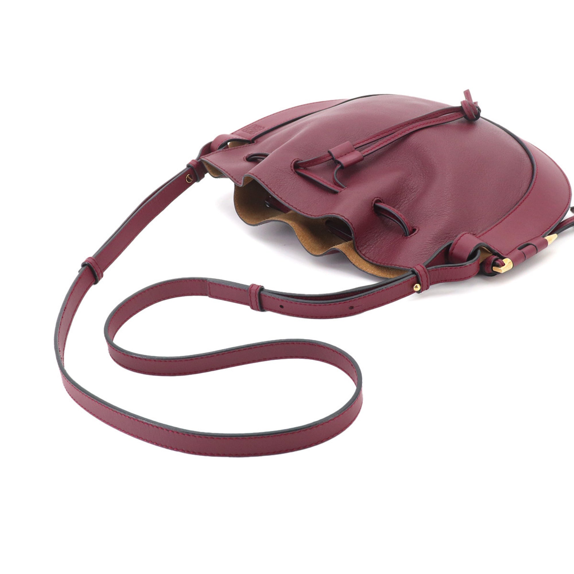 Loewe Bordeaux Leather Handbag Shoulder Bag (Pre-Owned)