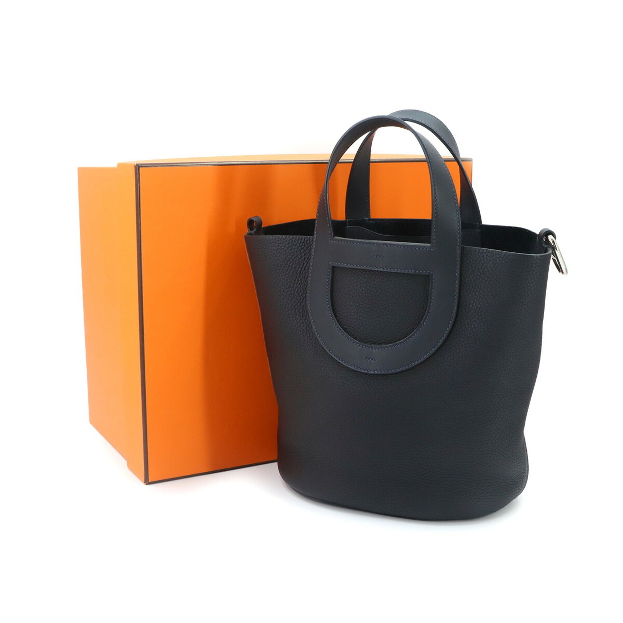 Hermes Silver Taurillon Clemence Leather Swift Leather Handbag (Pre-Owned)