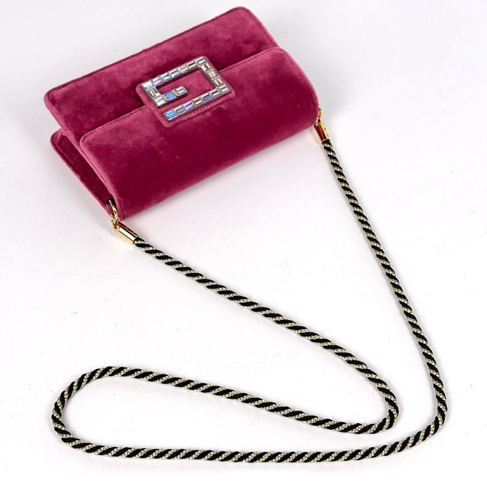 Gucci Pink Velvet Shoulder Bag (Pre-Owned)