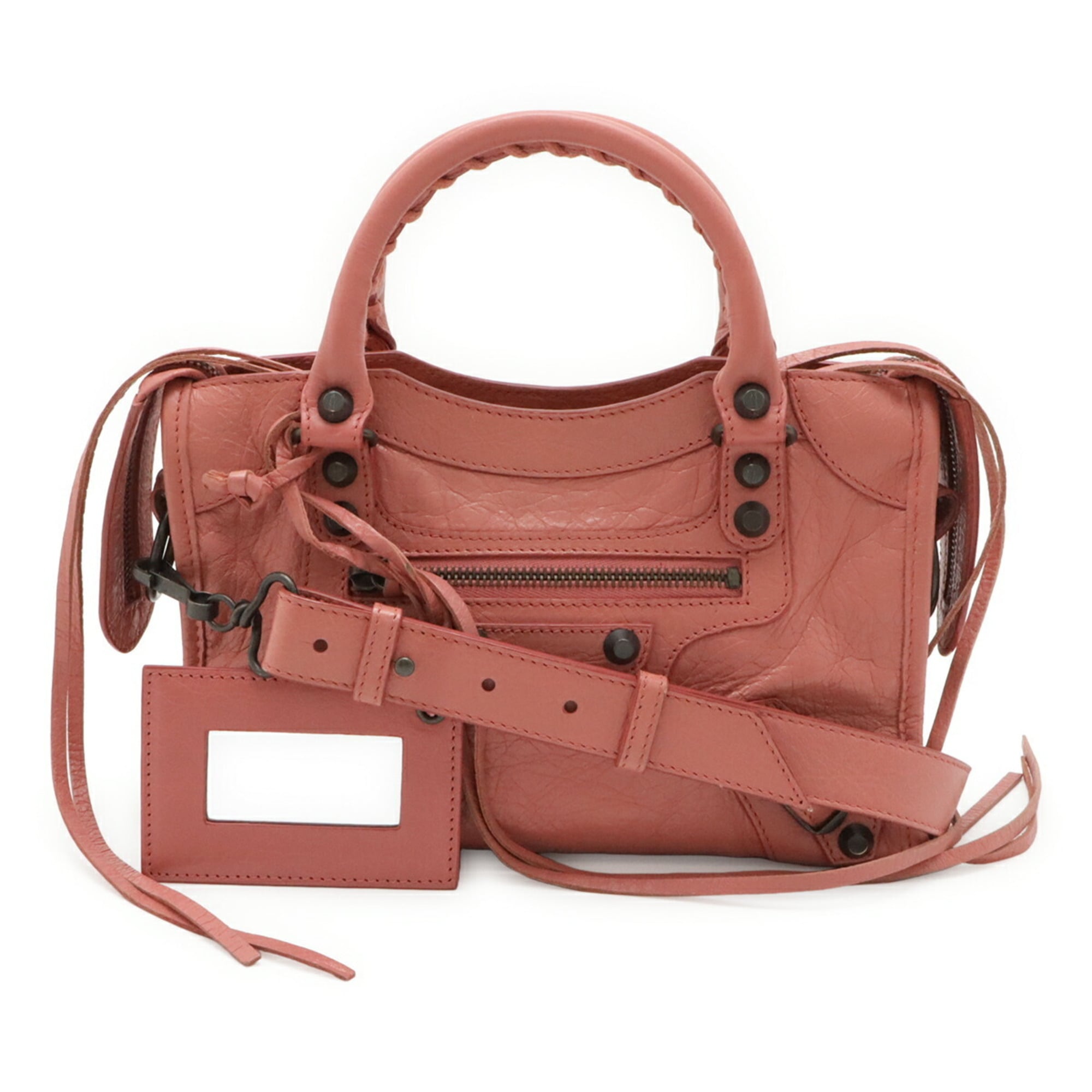 Balenciaga Pink Leather Handbag Shoulder Bag (Pre-Owned)