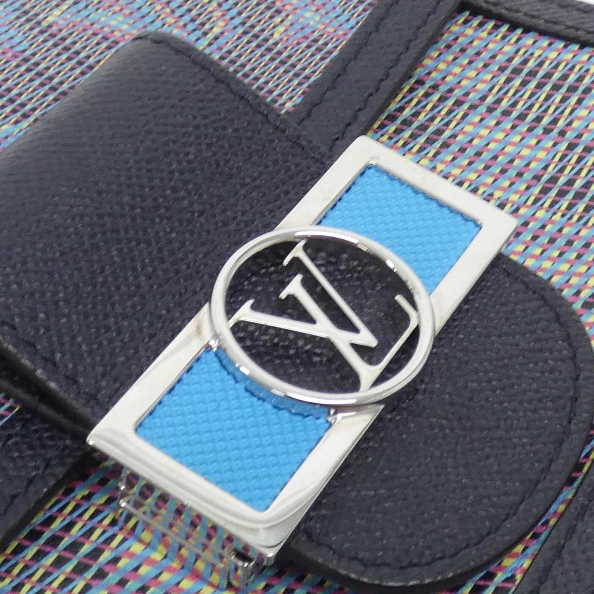 Louis Vuitton Monogram Blue Leather Shoulder Bag (Pre-Owned)