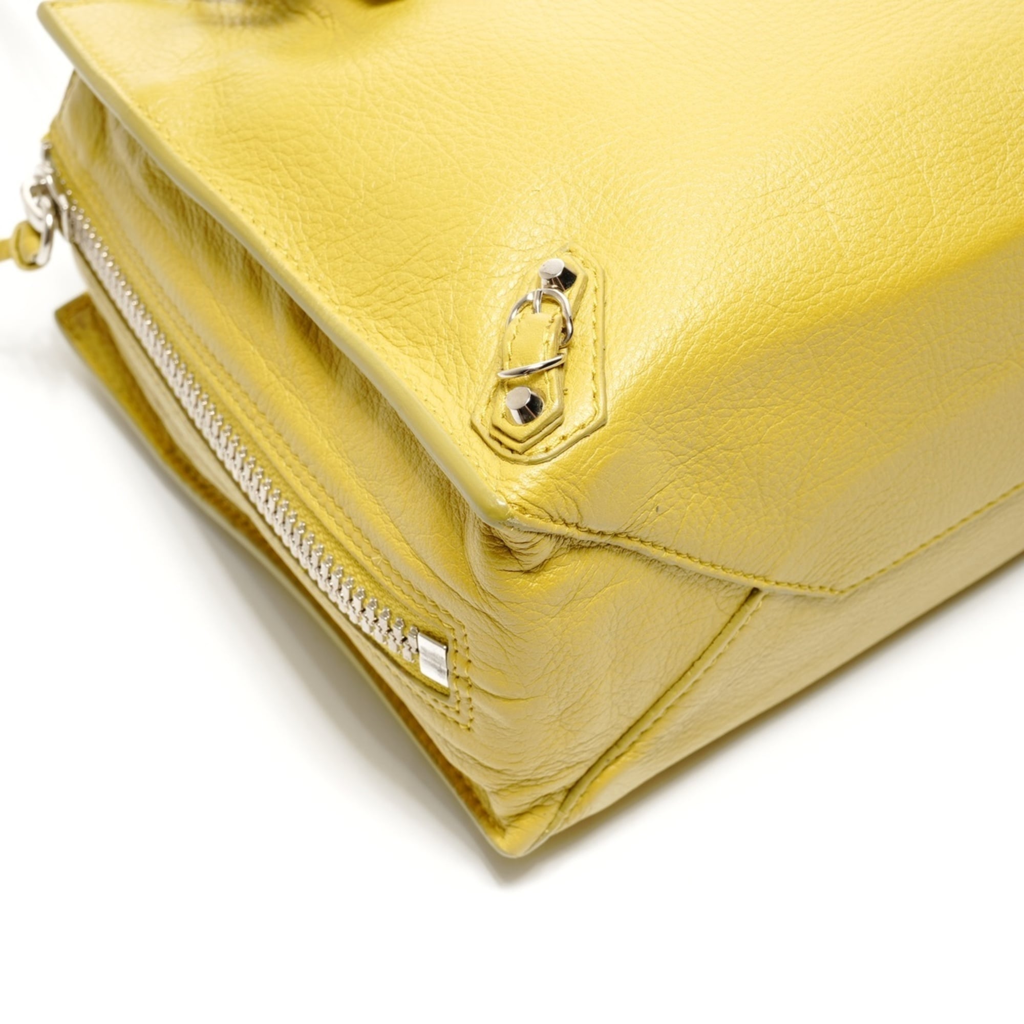Balenciaga Paper Yellow Leather Shoulder Bag (Pre-Owned)