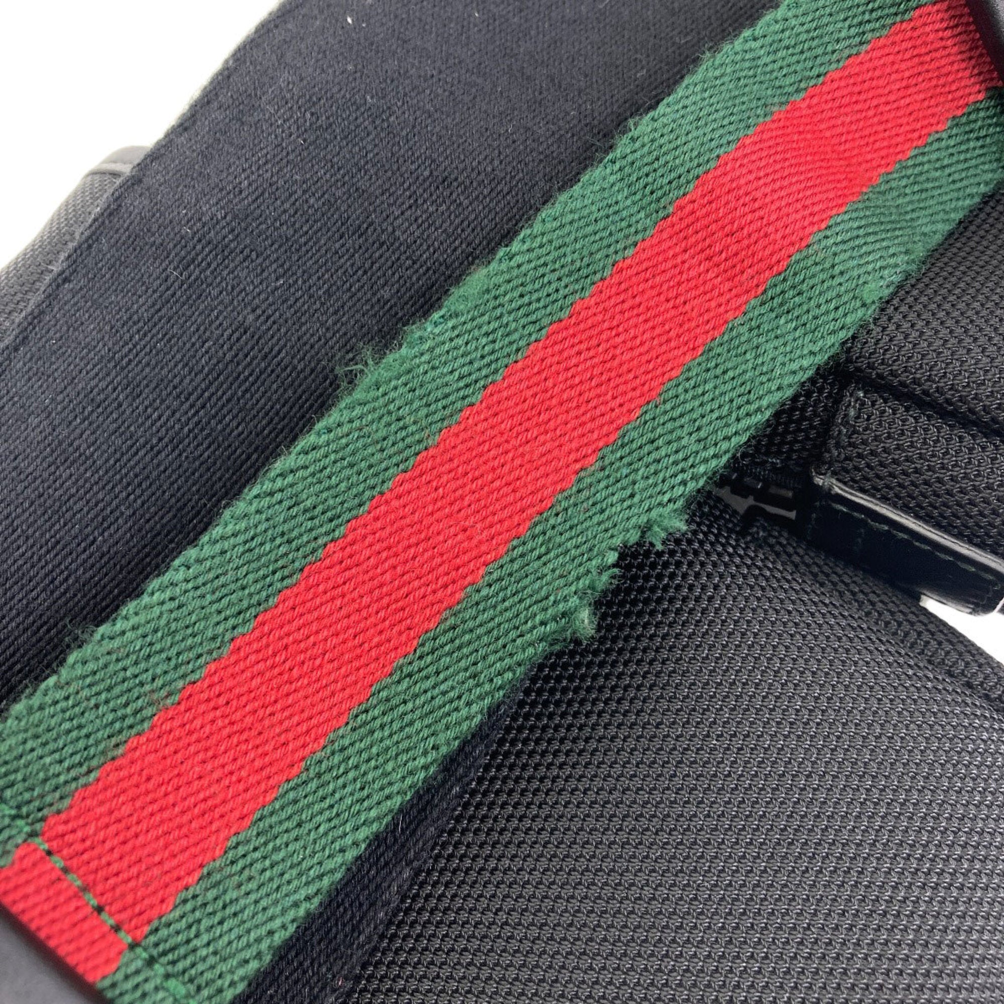 Gucci Sherry Line Black Nylon Canvas Sling Bag (Pre-Owned)