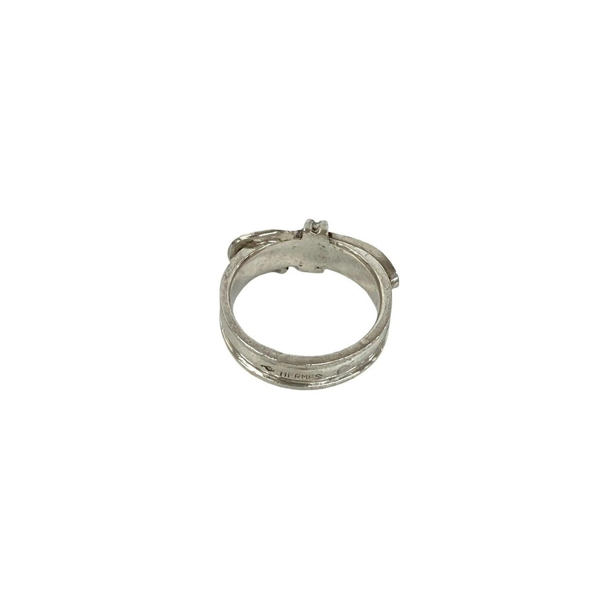 Hermes Silver Silver 925 Band Ring (Pre-Owned)