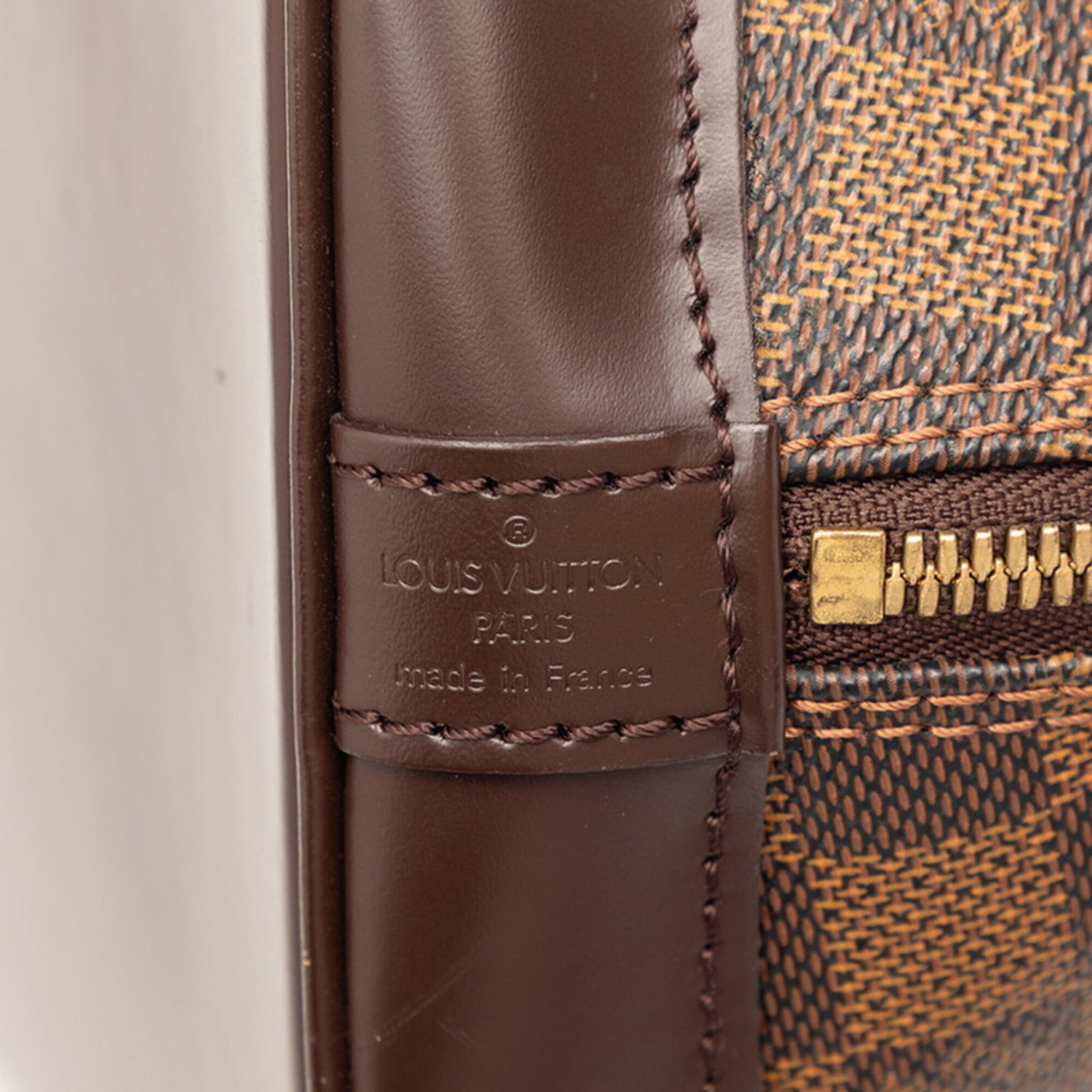 Louis Vuitton Damier Brown Damier Canvas Leather Handbag (Pre-Owned)