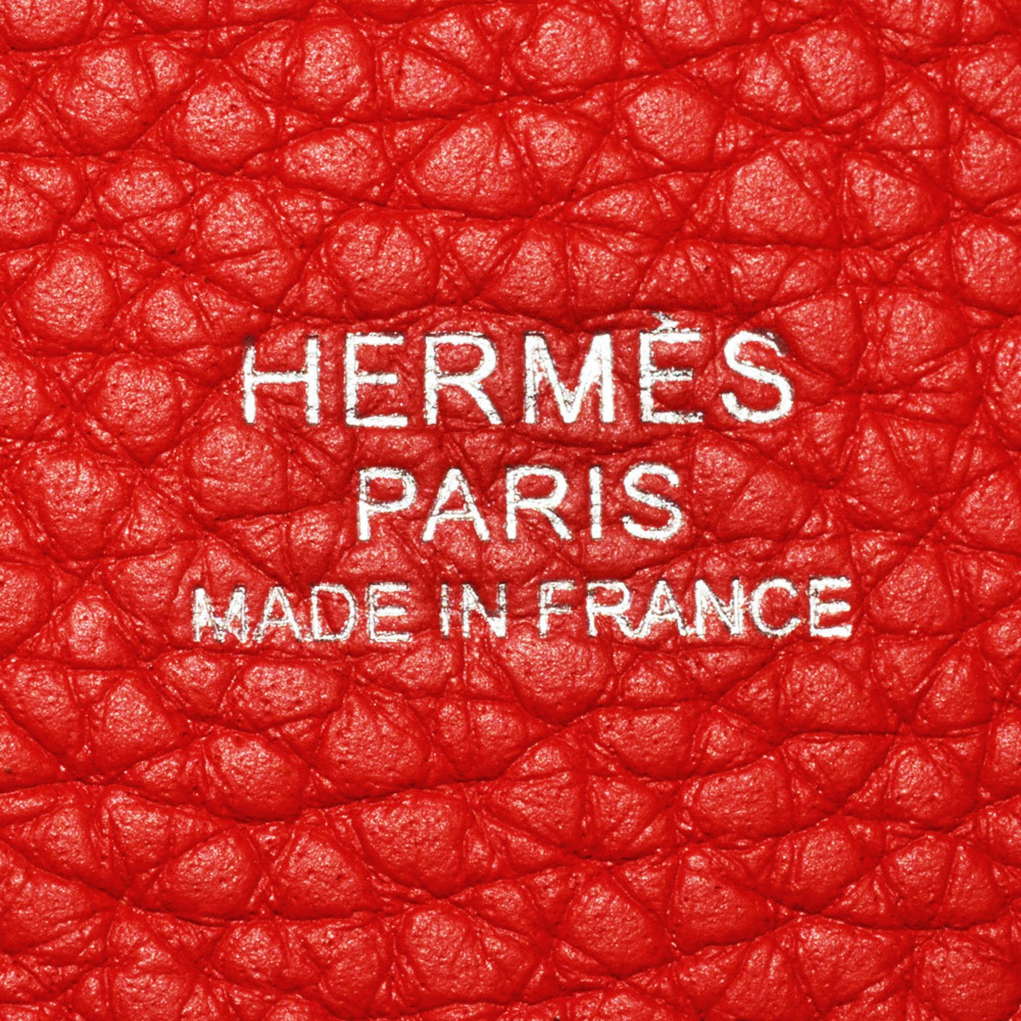 Hermes Picotin Red Color Taurillon Clemence Leather Handbag (Pre-Owned)