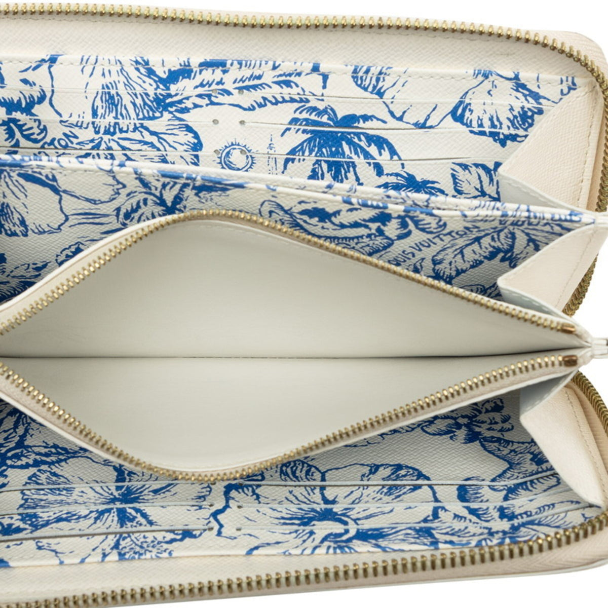 Louis Vuitton Blue White Pvc Leather Long Wallet (Bi-Fold) (Pre-Owned)