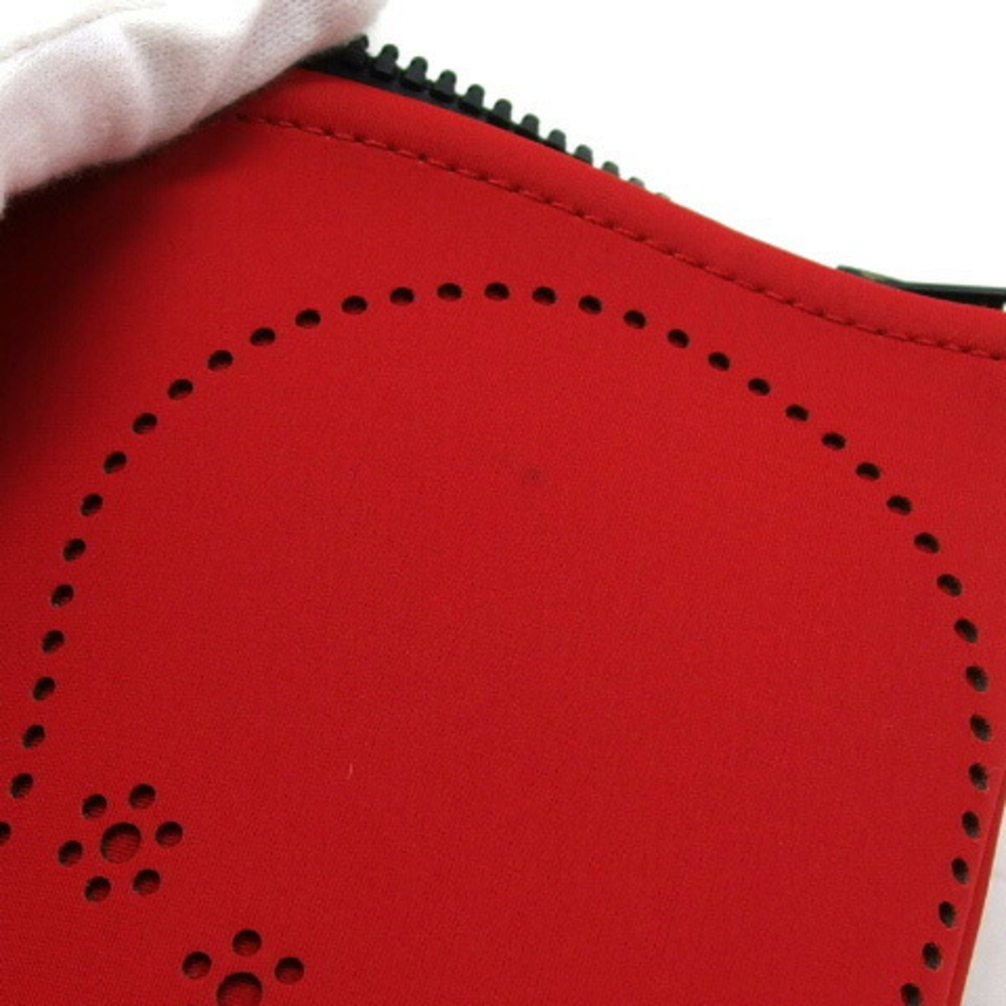 Hermes Red Color Polyamide 80% Pouch (Pre-Owned)