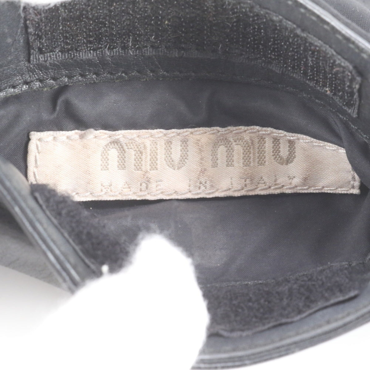 Miu Miu Black Leather Nylon Crossbody Bag Shoulder Bag (Pre-Owned)