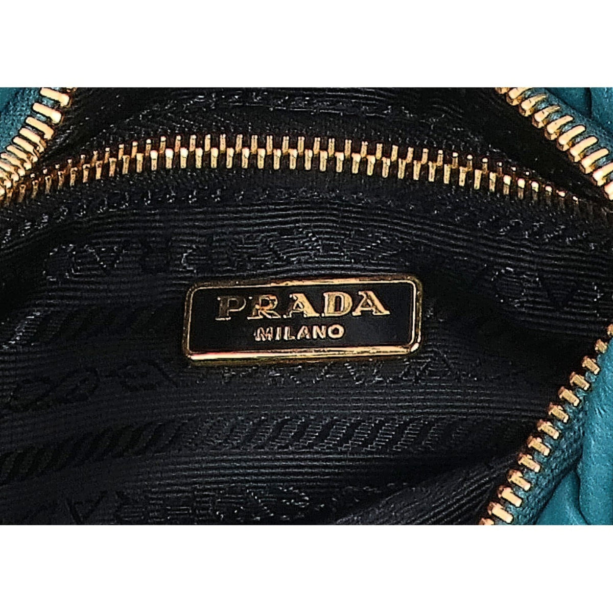 Prada Turquoise Leather Pouch (Pre-Owned)