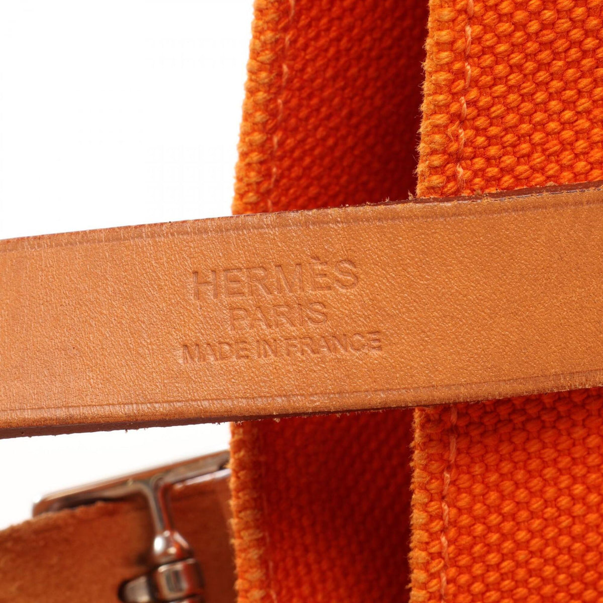 Hermes Beige Orange Handbag Tote Bag (Pre-Owned)
