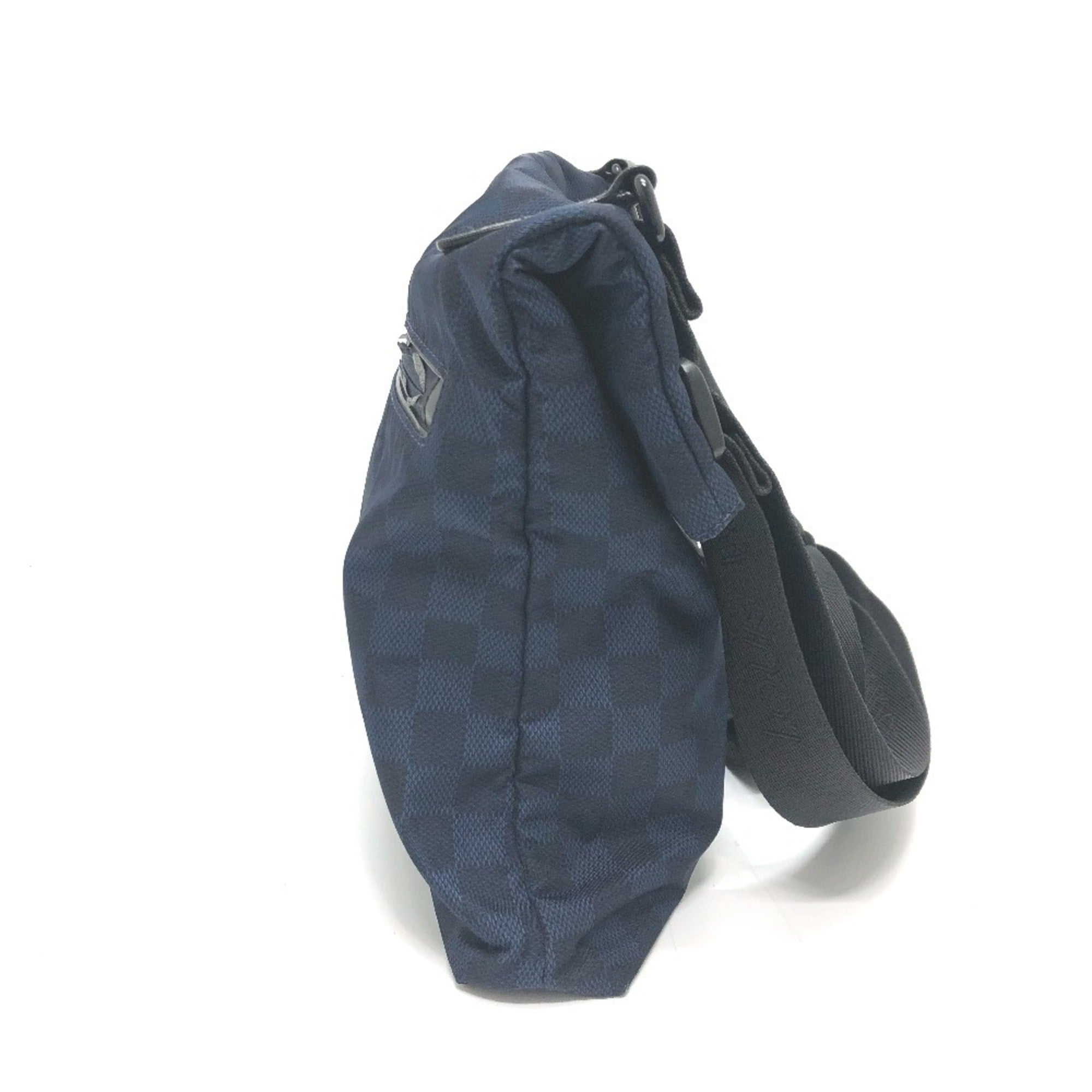 Louis Vuitton Damier Black Navy Nylon Shoulder Bag (Pre-Owned)