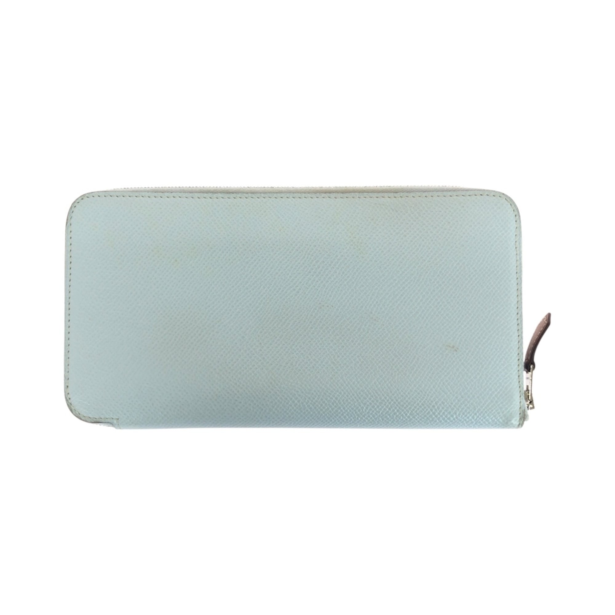 Hermes Light Blue Silk Epsom Leather Long Wallet (Bi-Fold) (Pre-Owned)