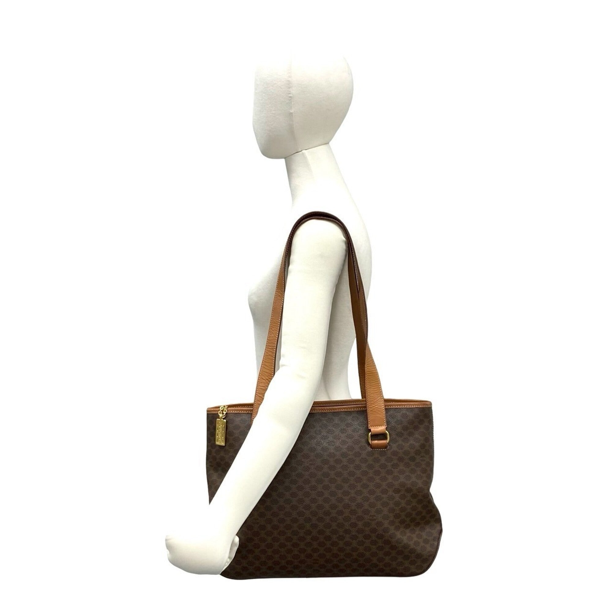 Celine Brown Leather Pvc Handbag Tote Bag (Pre-Owned)