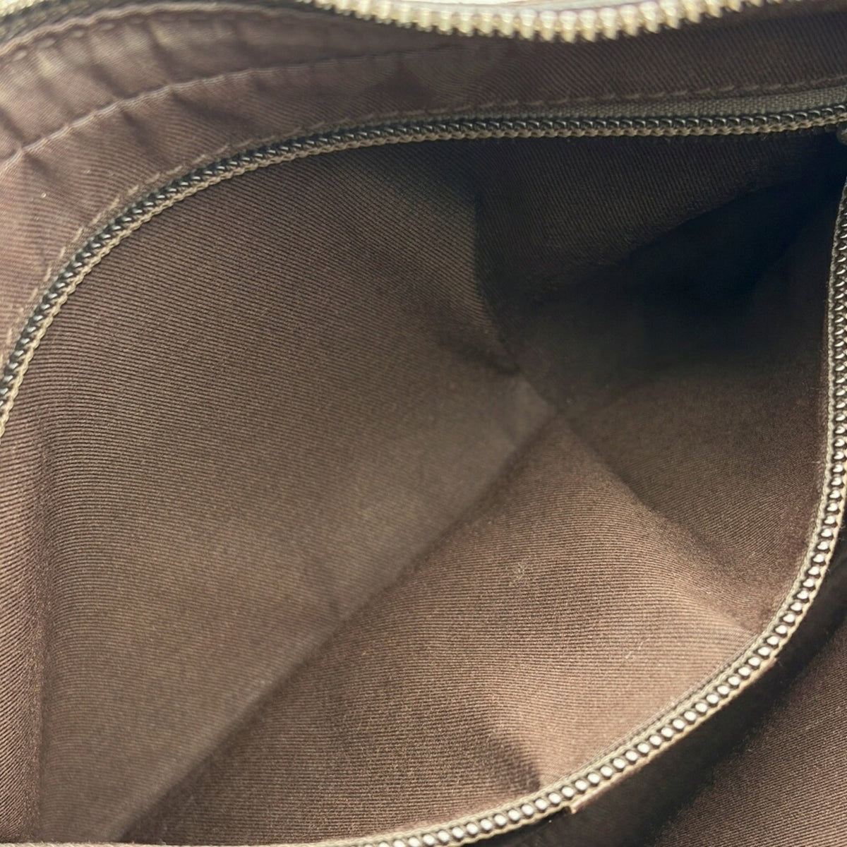 Gucci Beige Brown Canvas Leather Shoulder Bag (Pre-Owned)