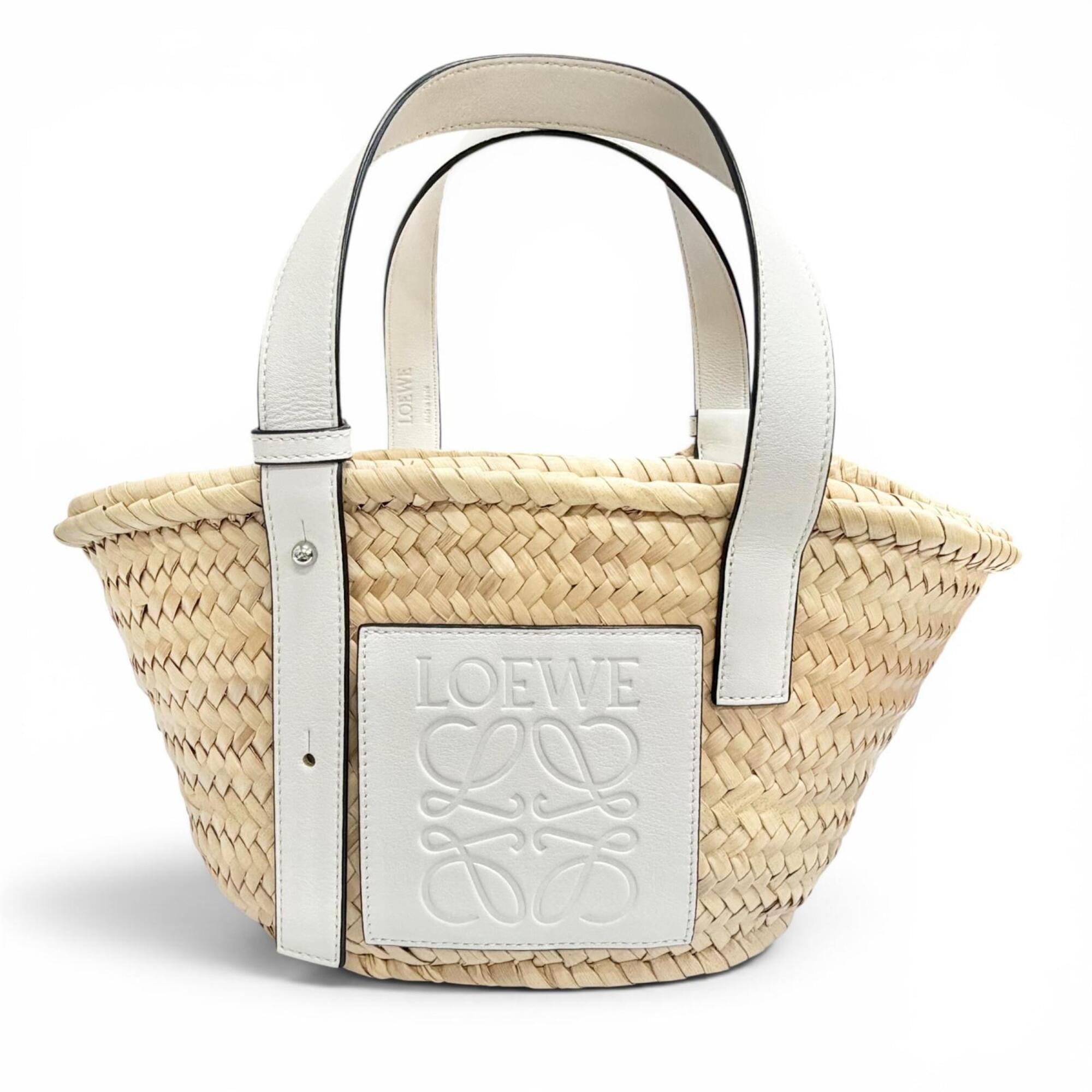 Loewe White Leather Basket Handbag (Pre-Owned)