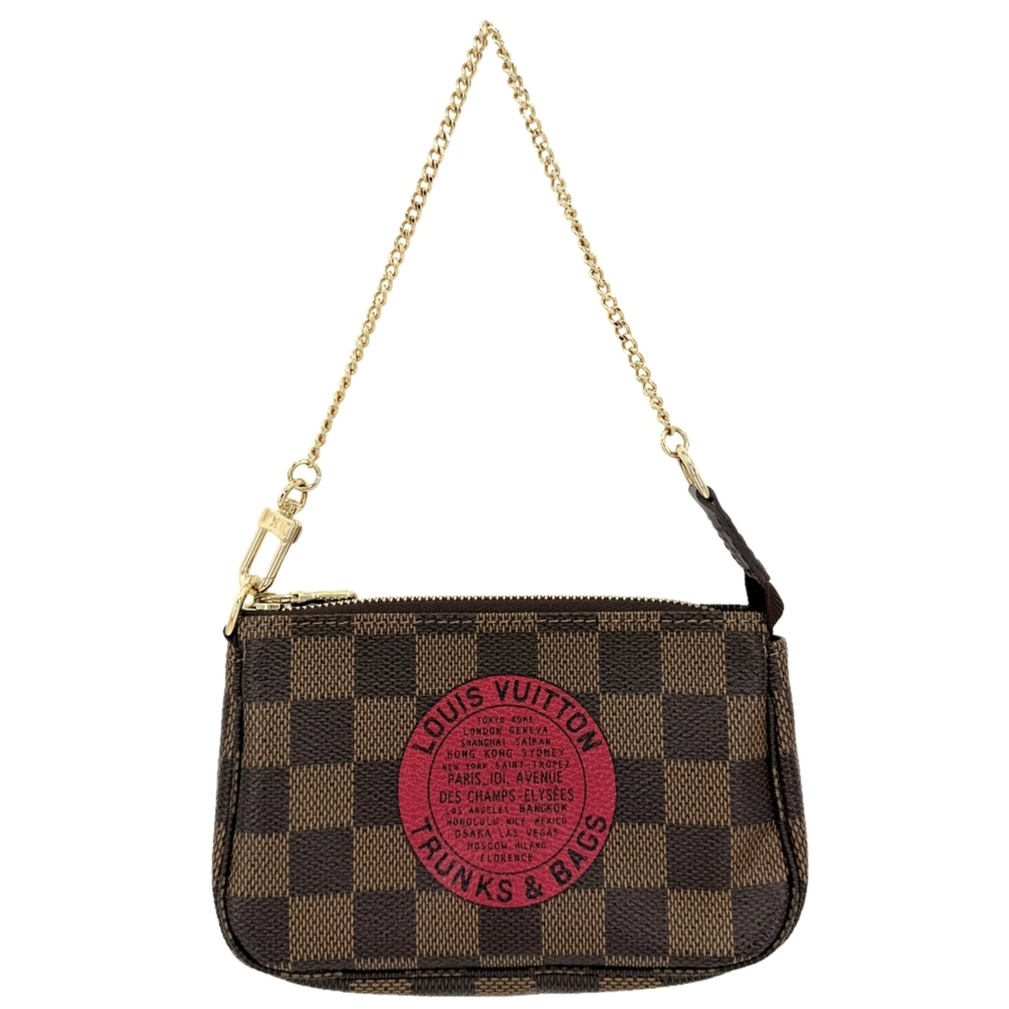 Louis Vuitton Brown White Damier Canvas Pouch (Pre-Owned)
