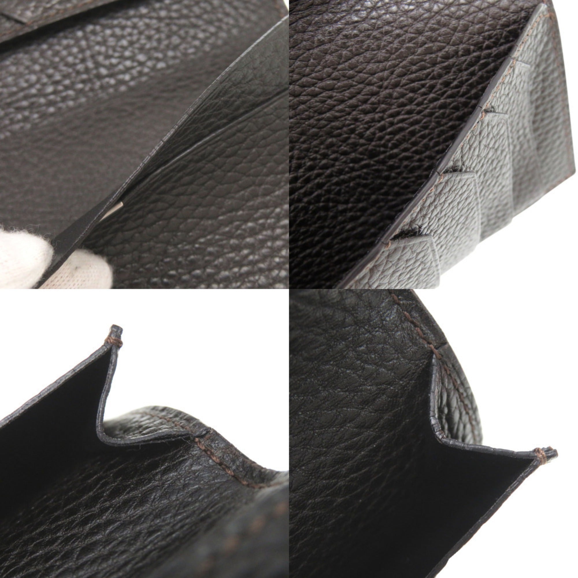 Cartier Dark Brown Leather Long Wallet (Bi-Fold) (Pre-Owned)