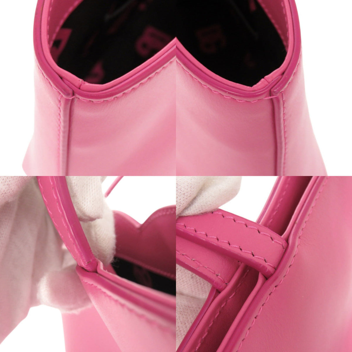 Dolce & Gabbana Pink Leather Handbag Shopping Bag Tote Bag (Pre-Owned)