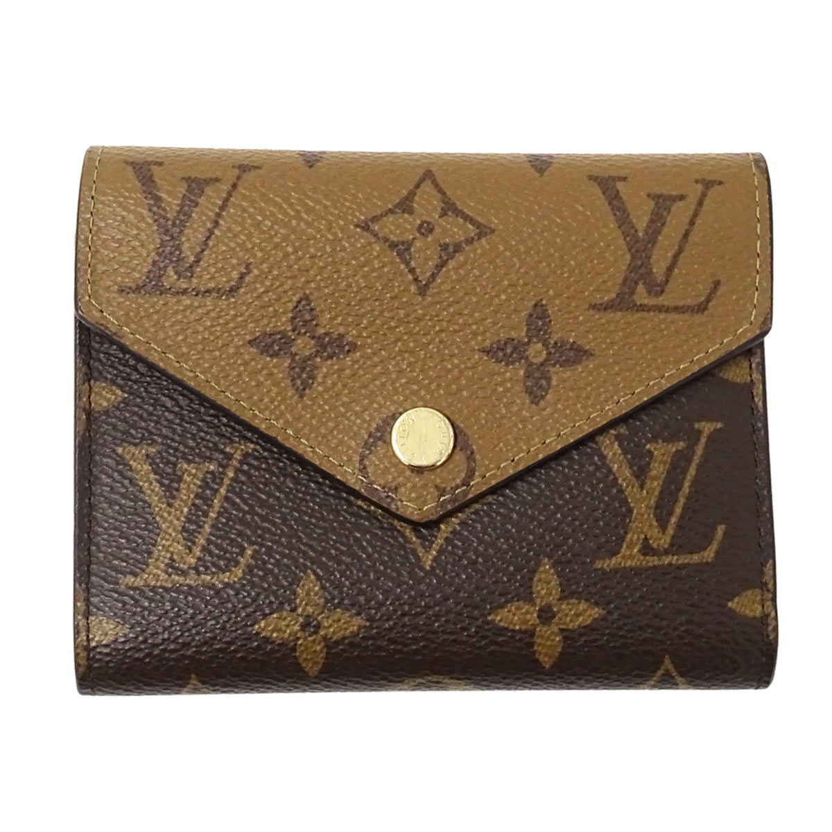 Louis Vuitton Monogram Reverse Monogram Reverse Monogram Canvas Wallet (Tri-Fold) (Pre-Owned)