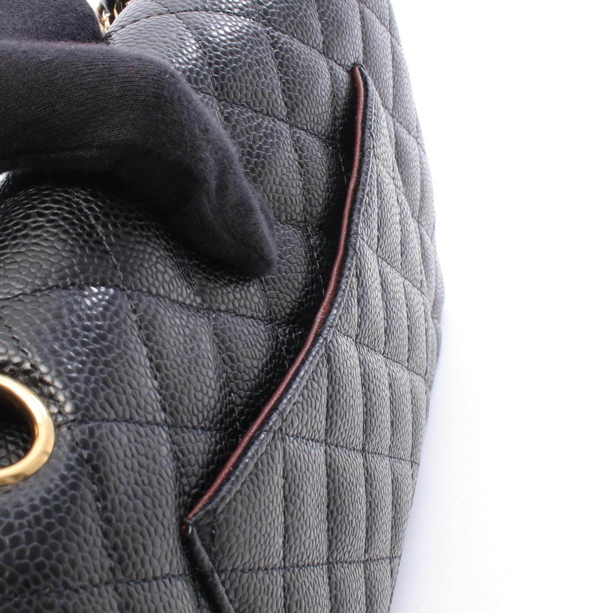 Chanel Black Grained Calfskin Handbag Shoulder Bag (Pre-Owned)