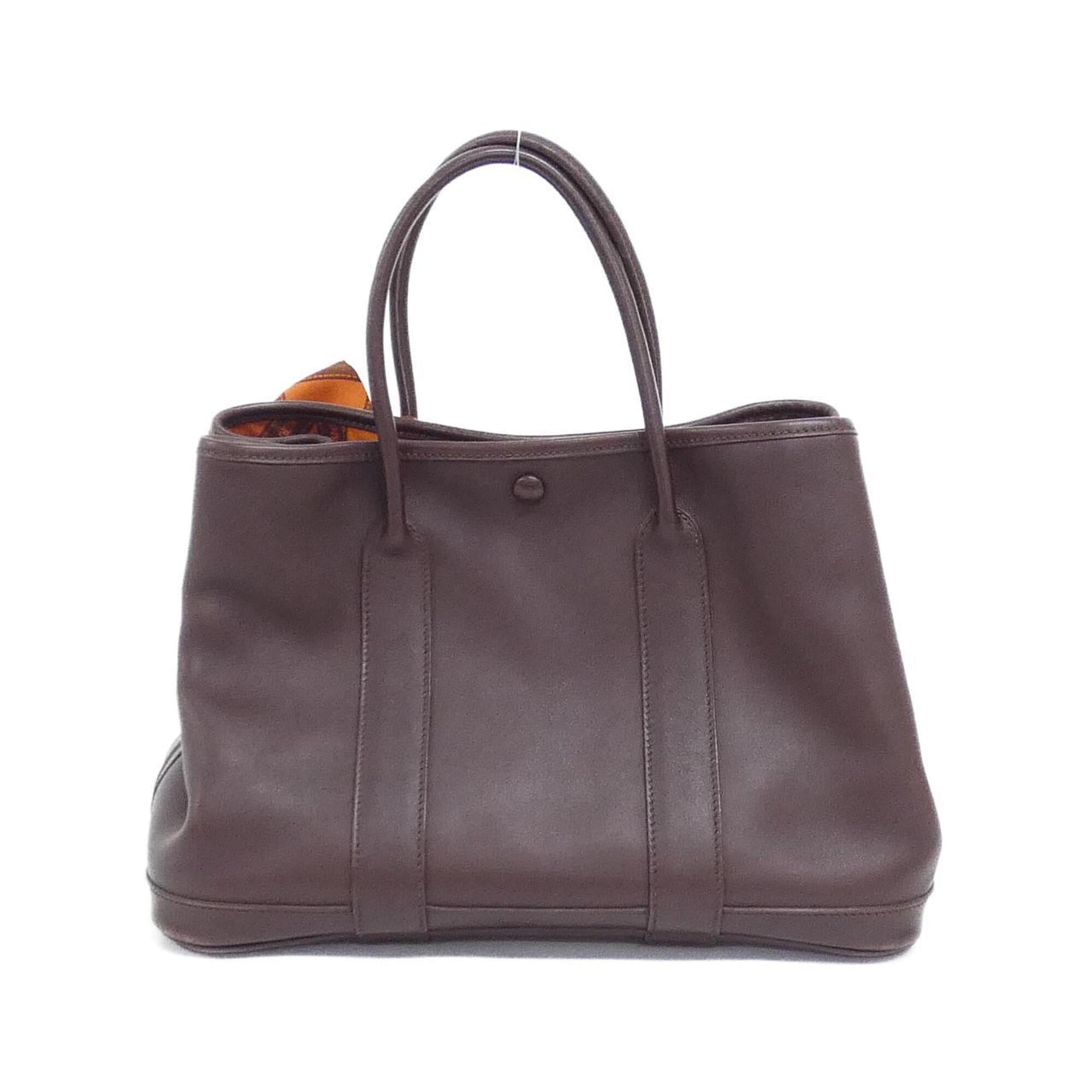 Hermes Havane Swift Leather Silk Handbag (Pre-Owned)