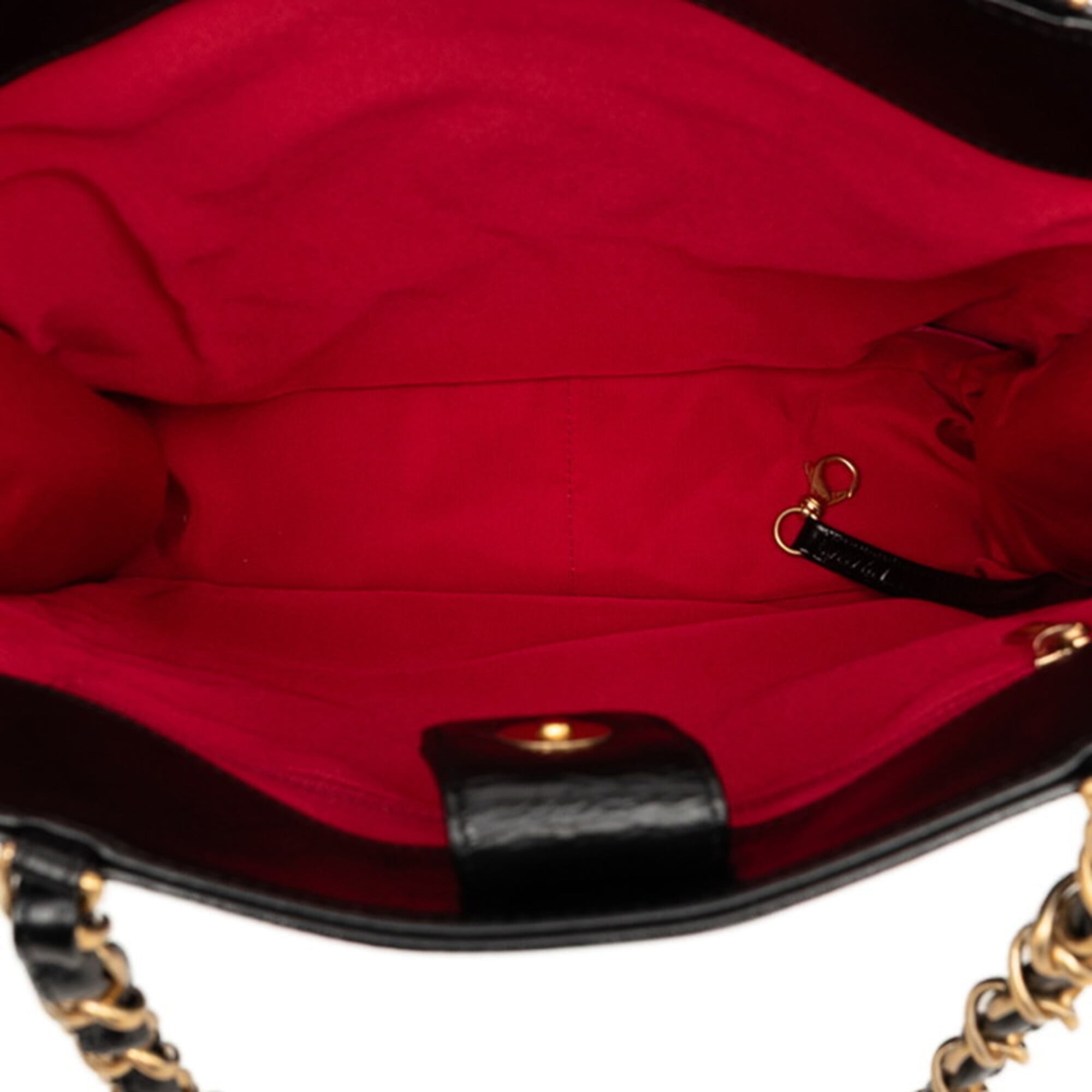 Chanel Black Leather Shoulder Bag Tote Bag (Pre-Owned)