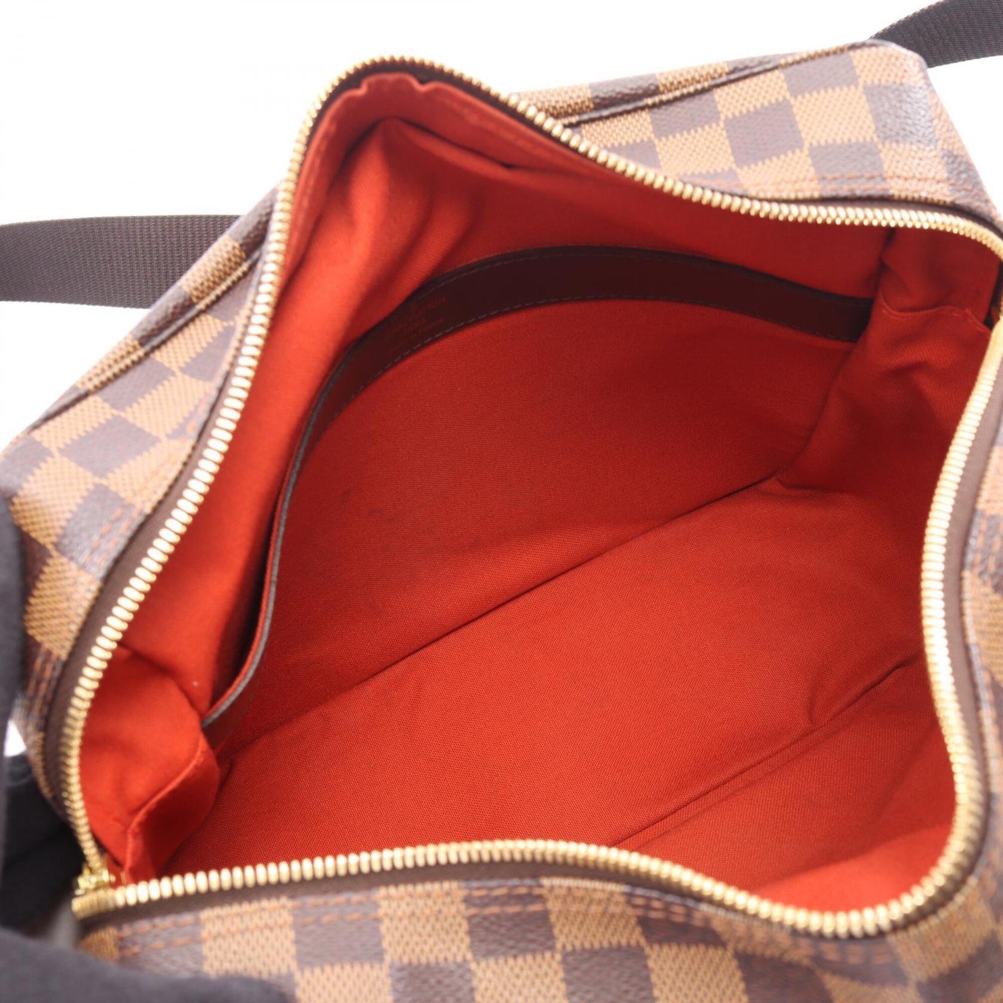 Louis Vuitton Brown Coated Canvas Leather Handbag Shoulder Bag (Pre-Owned)
