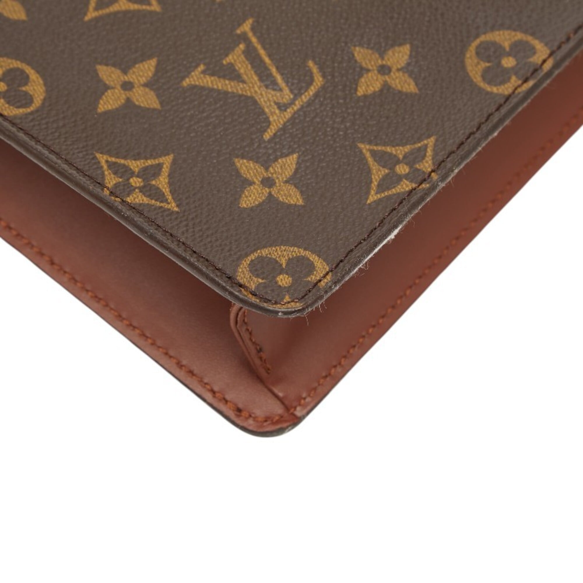 Louis Vuitton Monogram Brown Pvc Leather Clutch Bag Pochette (Pre-Owned)