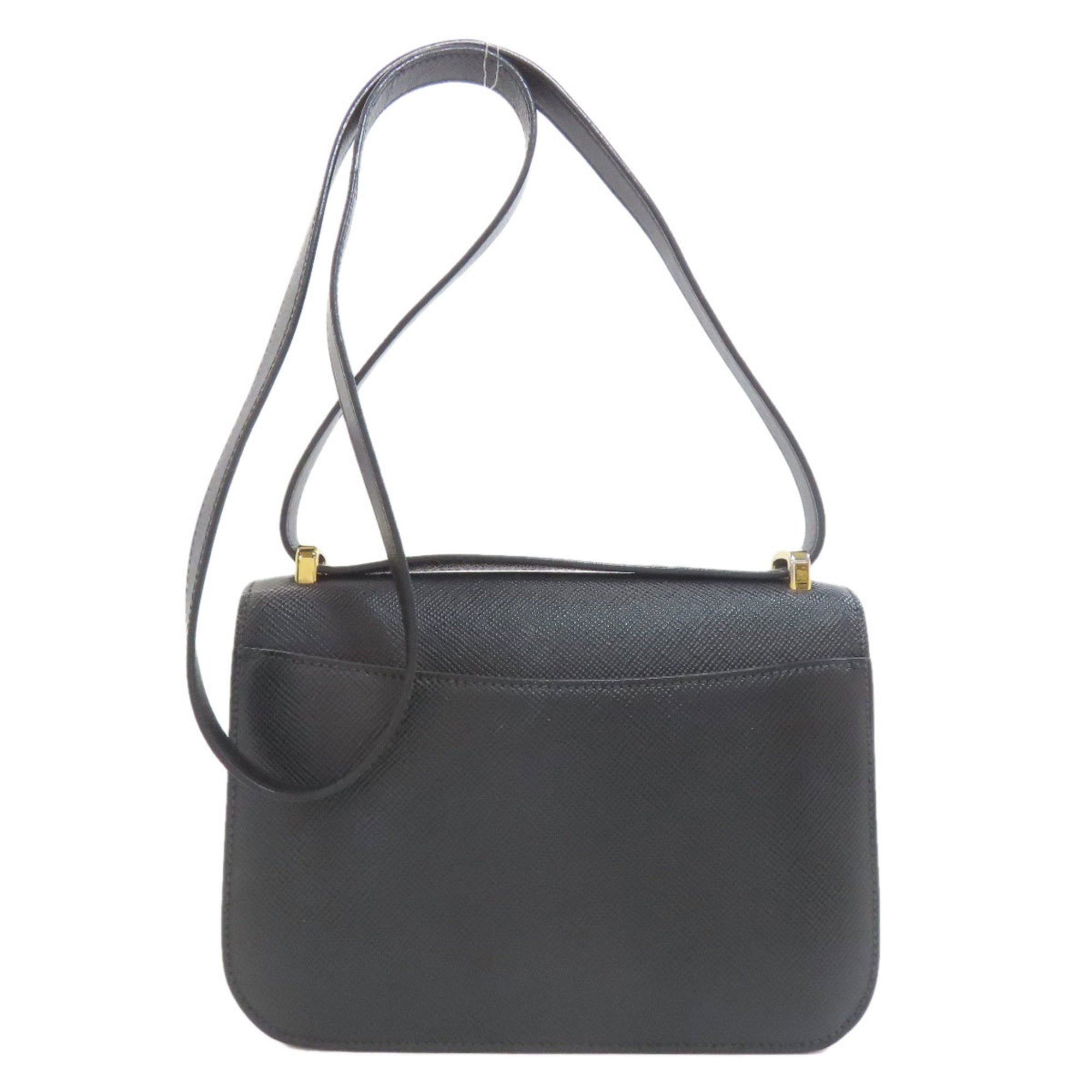 Prada Saffiano Black Saffiano Shoulder Bag (Pre-Owned)