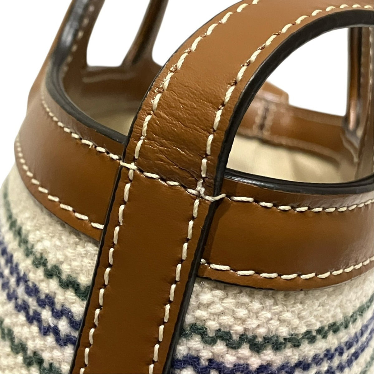 Marni Beige Brown Canvas Leather Handbag (Pre-Owned)