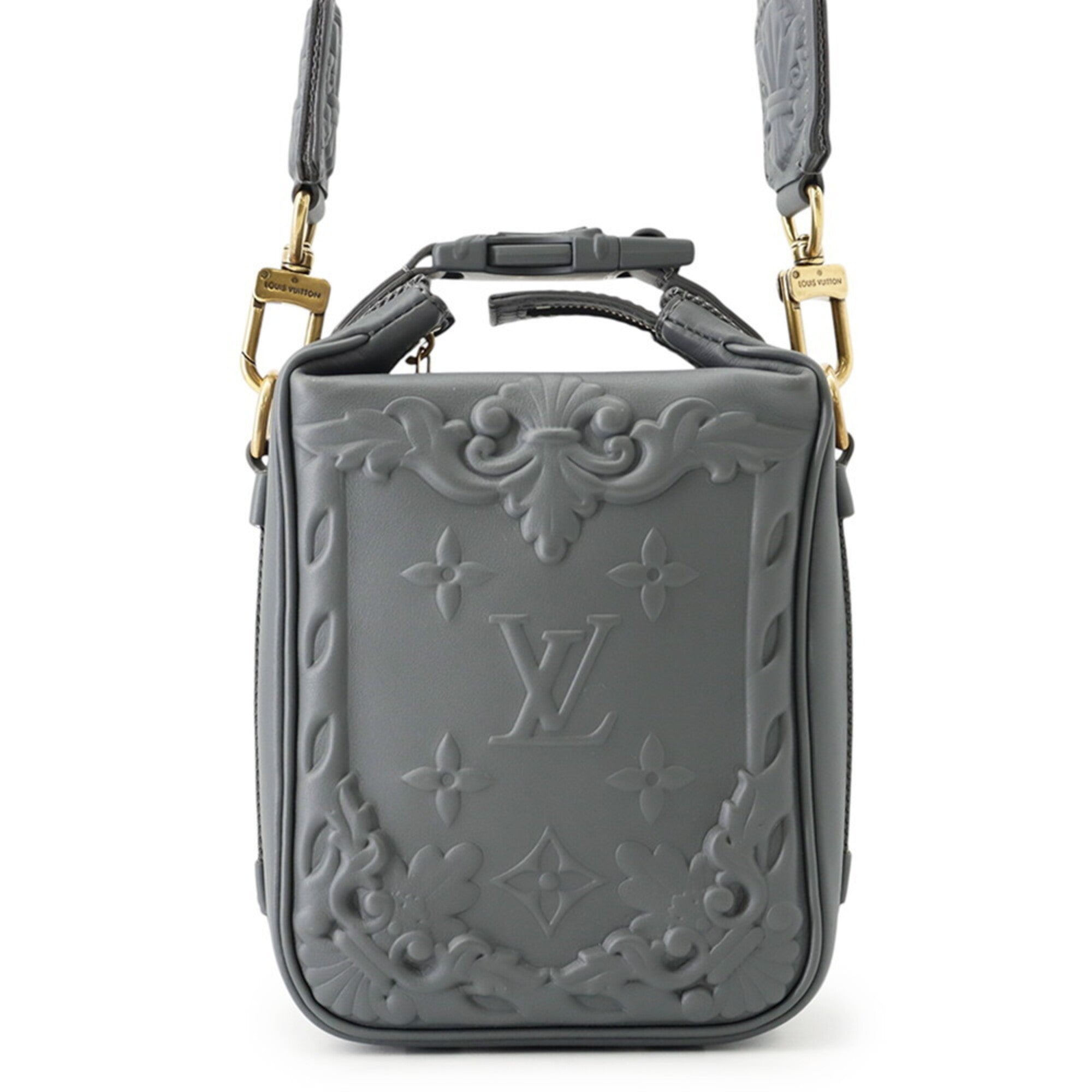 Louis Vuitton Gray Leather Handbag Shoulder Bag (Pre-Owned)