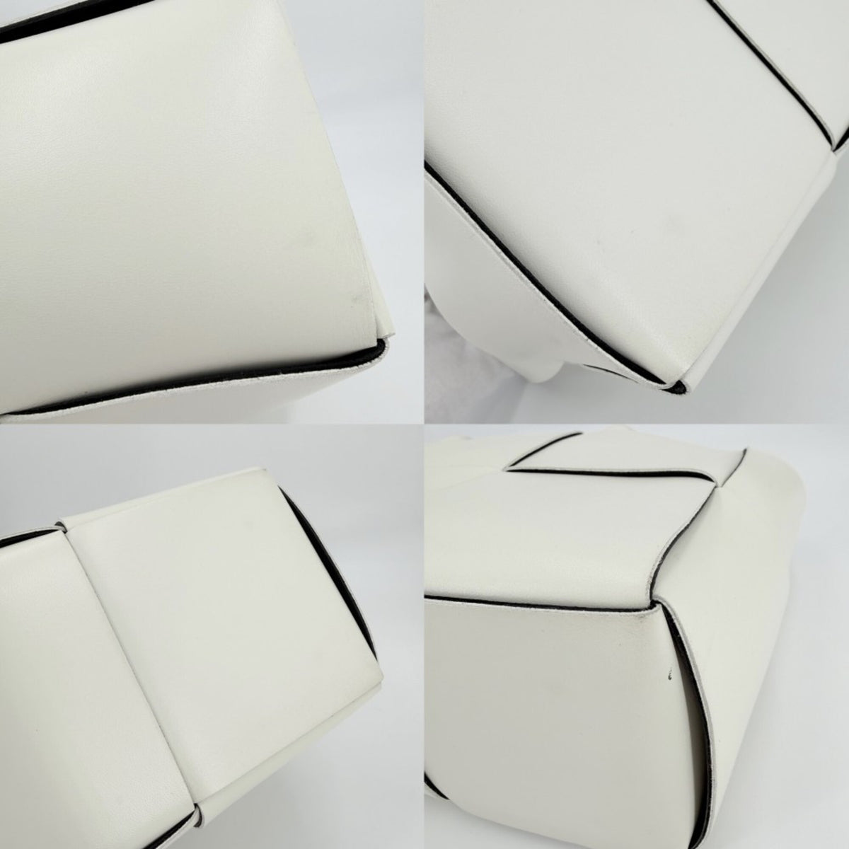 Bottega Veneta Black White Intrecciato Handbag Tote Bag (Pre-Owned)