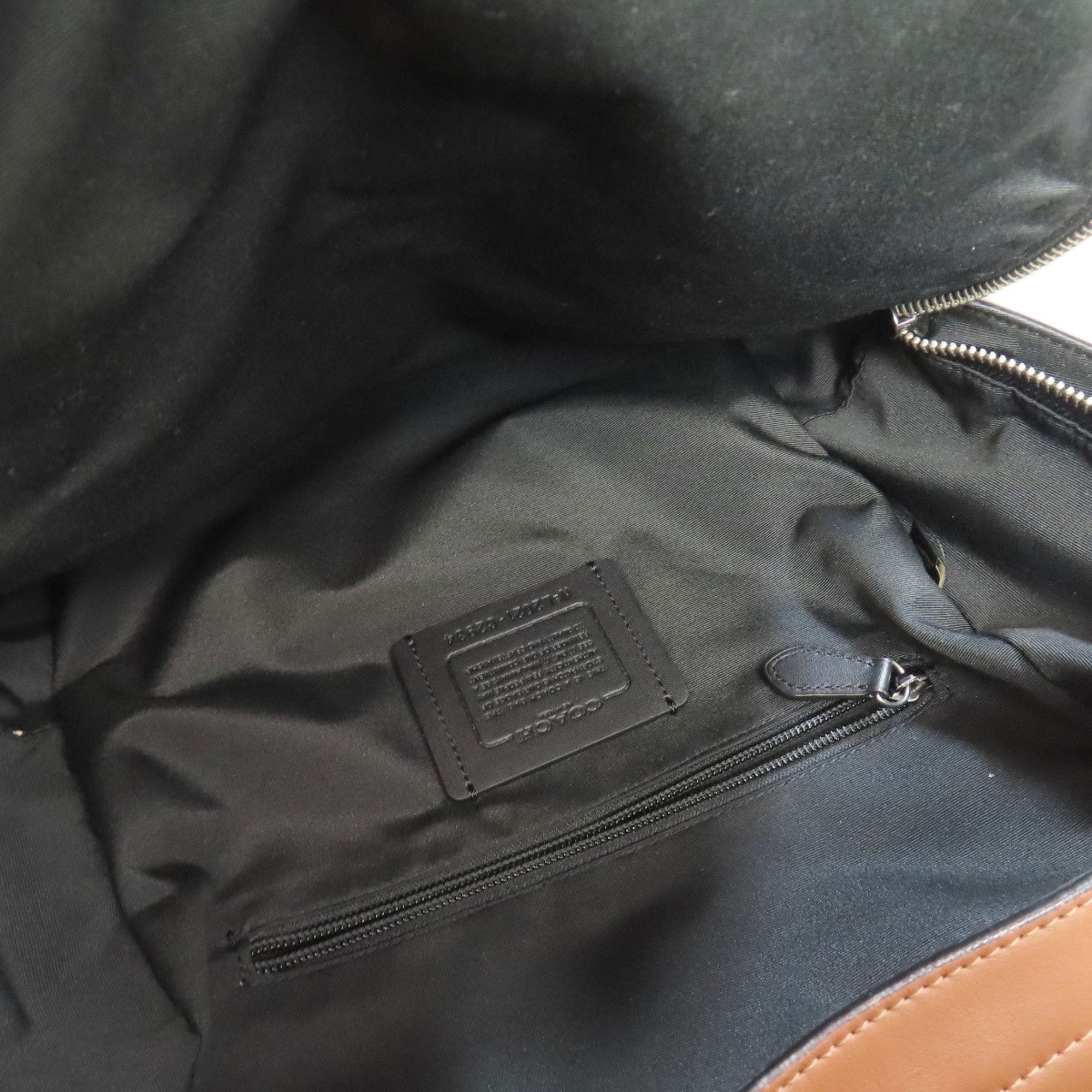 Coach Black Brown Leather Backpack (Pre-Owned)