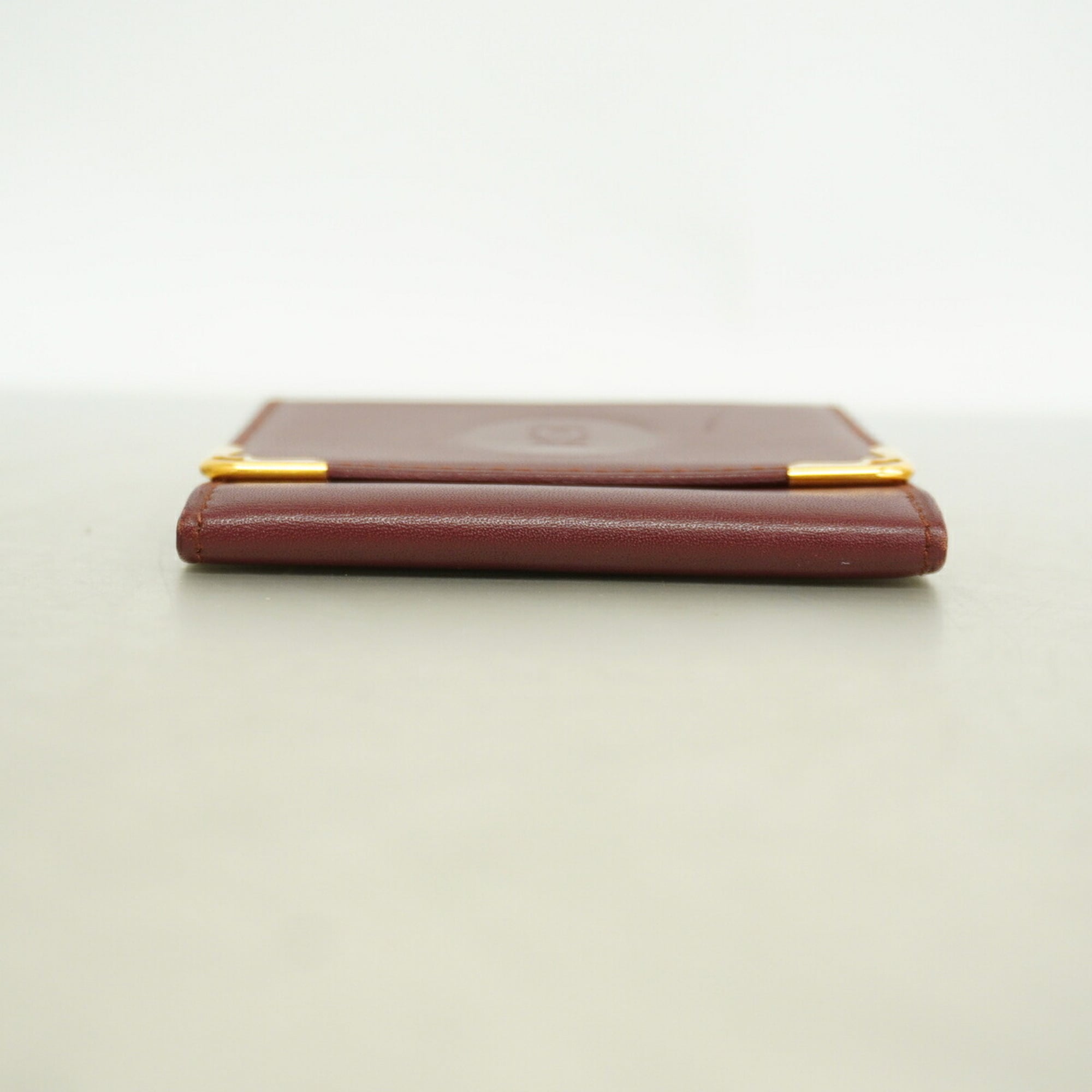 Cartier Bordeaux Leather Coin Purse/Coin Case (Pre-Owned)