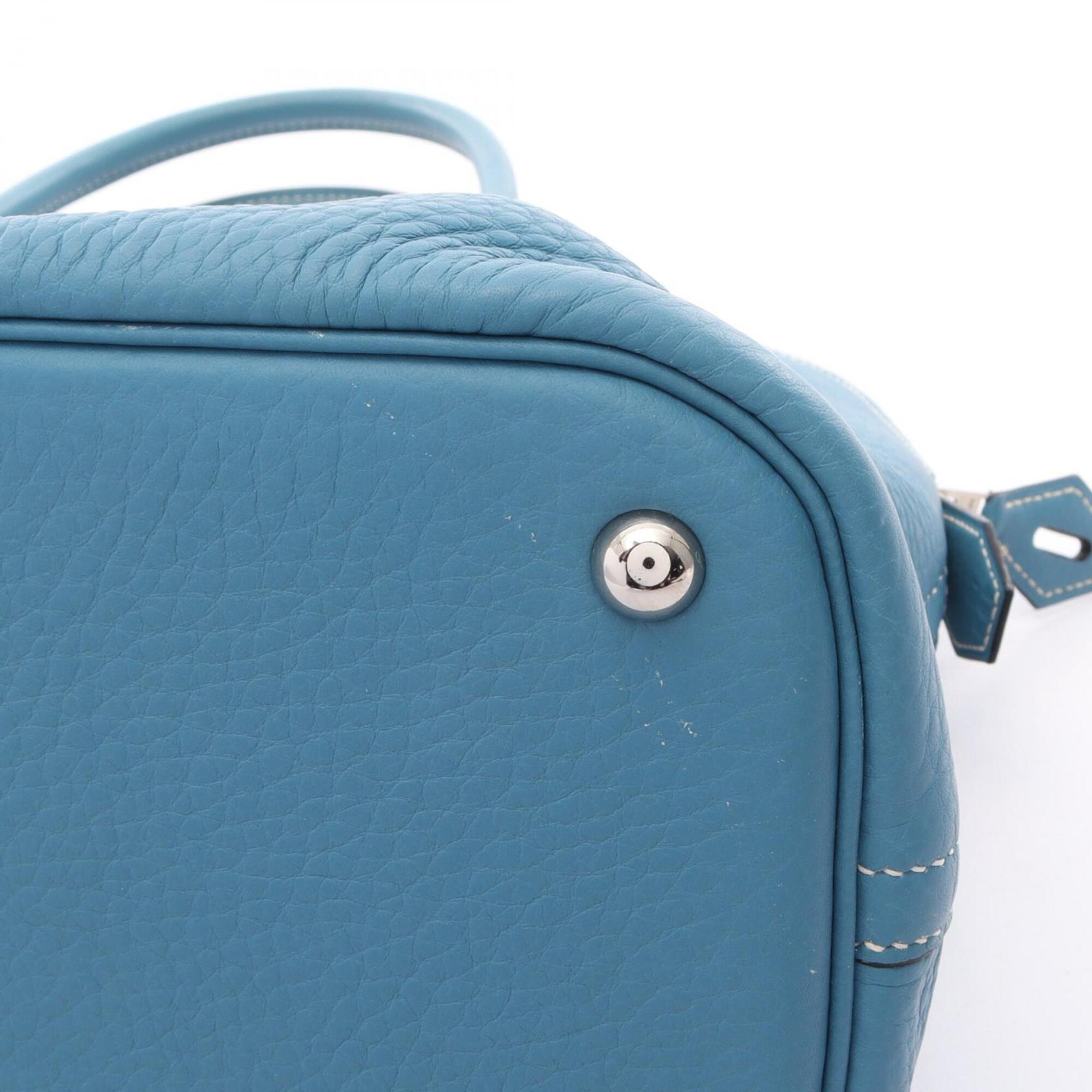 Hermes Blue Taurillon Clemence Leather Handbag (Pre-Owned)