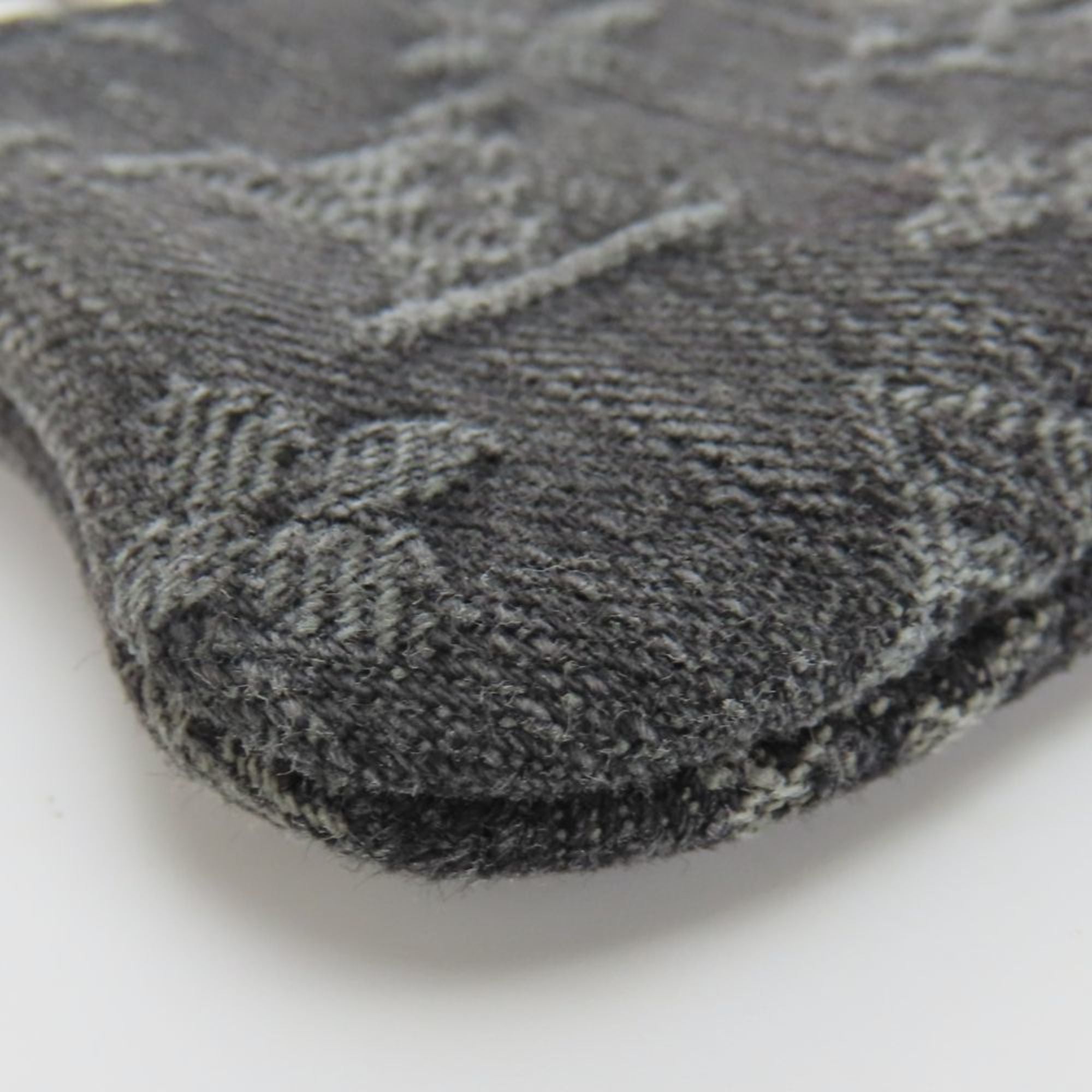 Louis Vuitton Black Gray Monogram Denim Coin Purse/Coin Case (Pre-Owned)