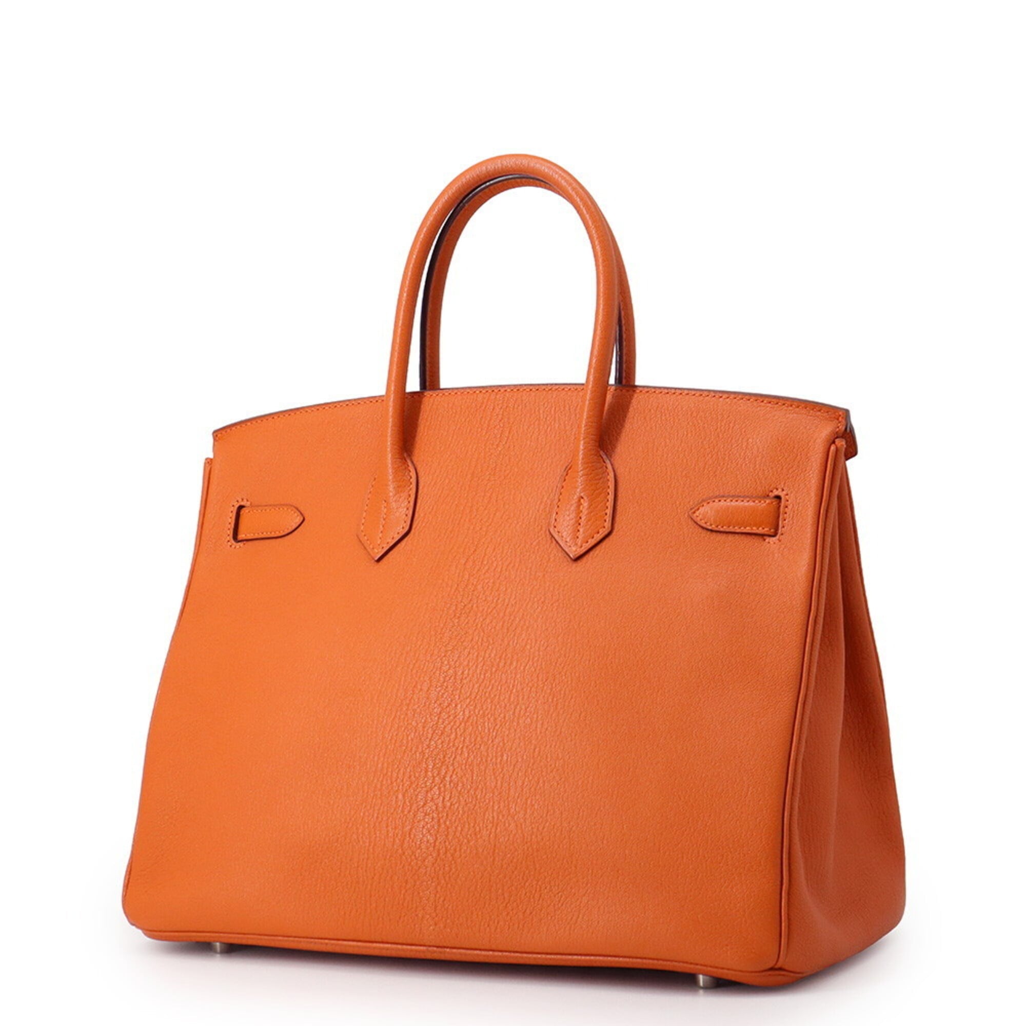 Hermes Birkin Orange Chevre Myzore Leather Handbag (Pre-Owned)