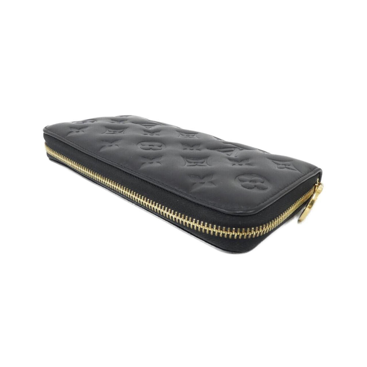 Louis Vuitton Black Leather Long Wallet (Bi-Fold) (Pre-Owned)