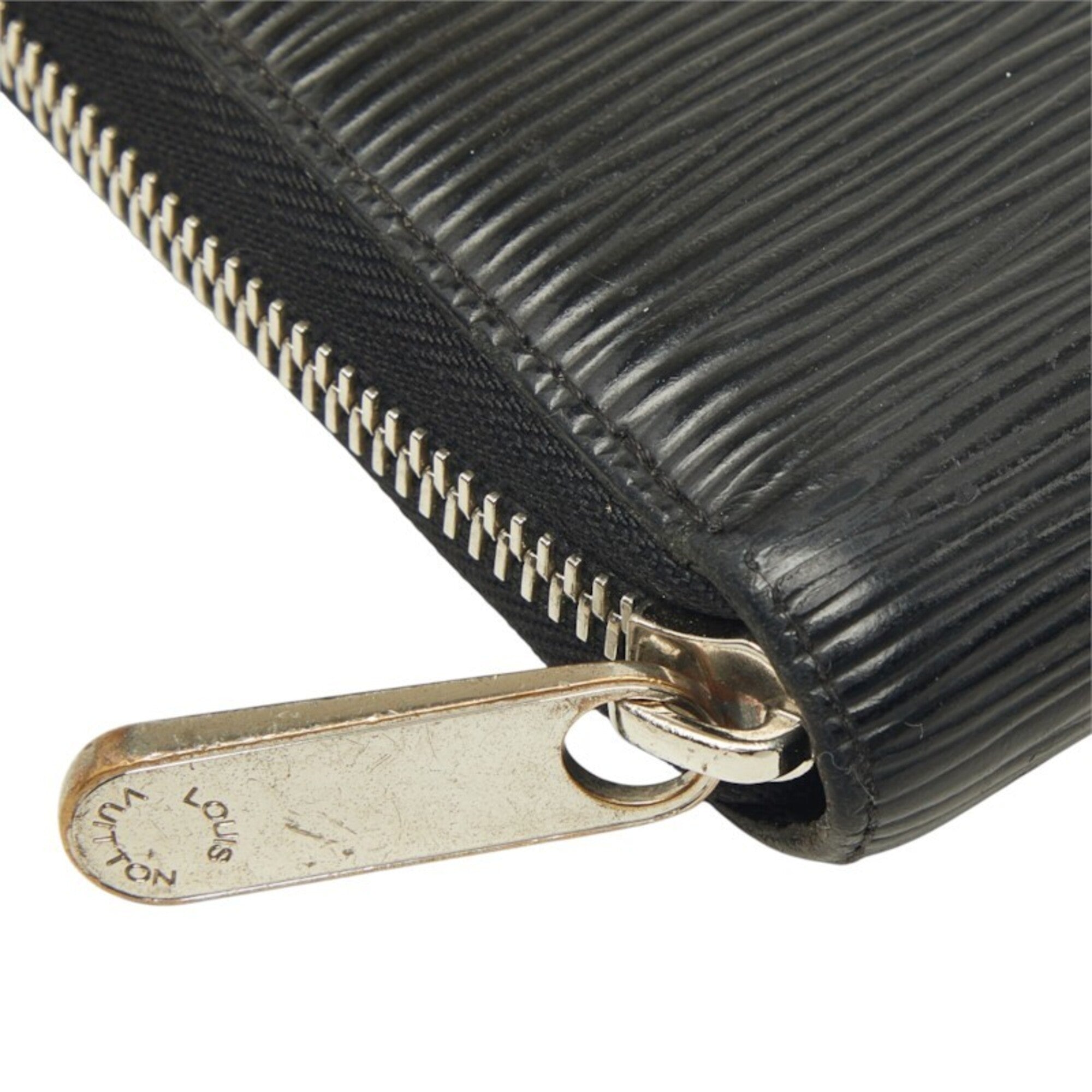 Louis Vuitton Black Leather Long Wallet (Bi-Fold) (Pre-Owned)