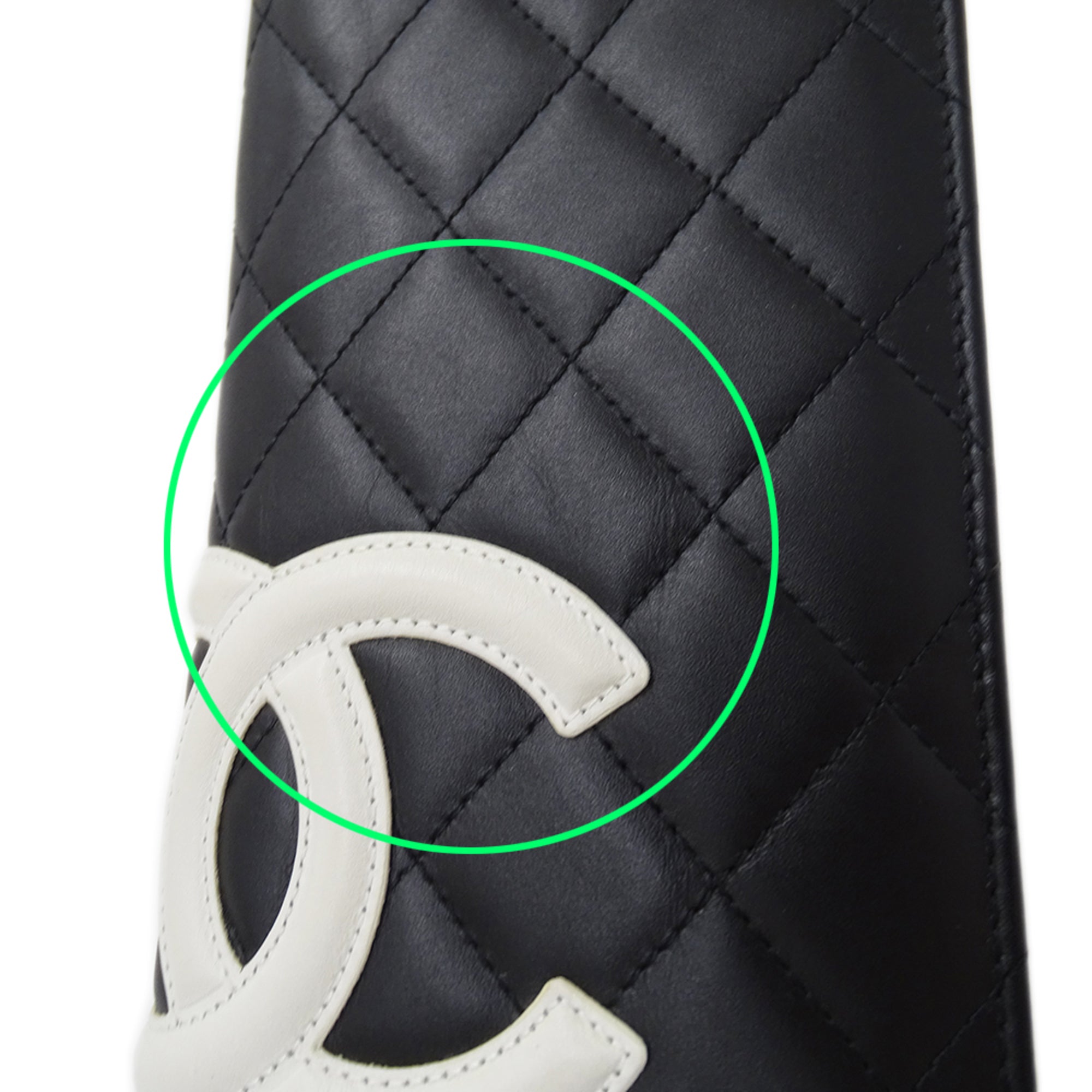 Chanel Cambon Black Leather Long Wallet (Bi-Fold) (Pre-Owned)