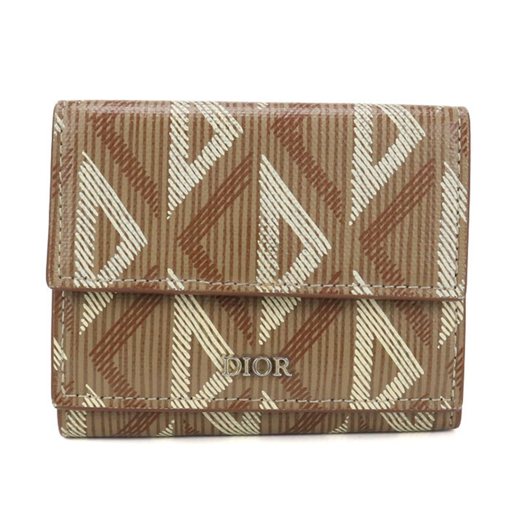 Christian Dior Brown Pvc Wallet (Tri-Fold) (Pre-Owned)