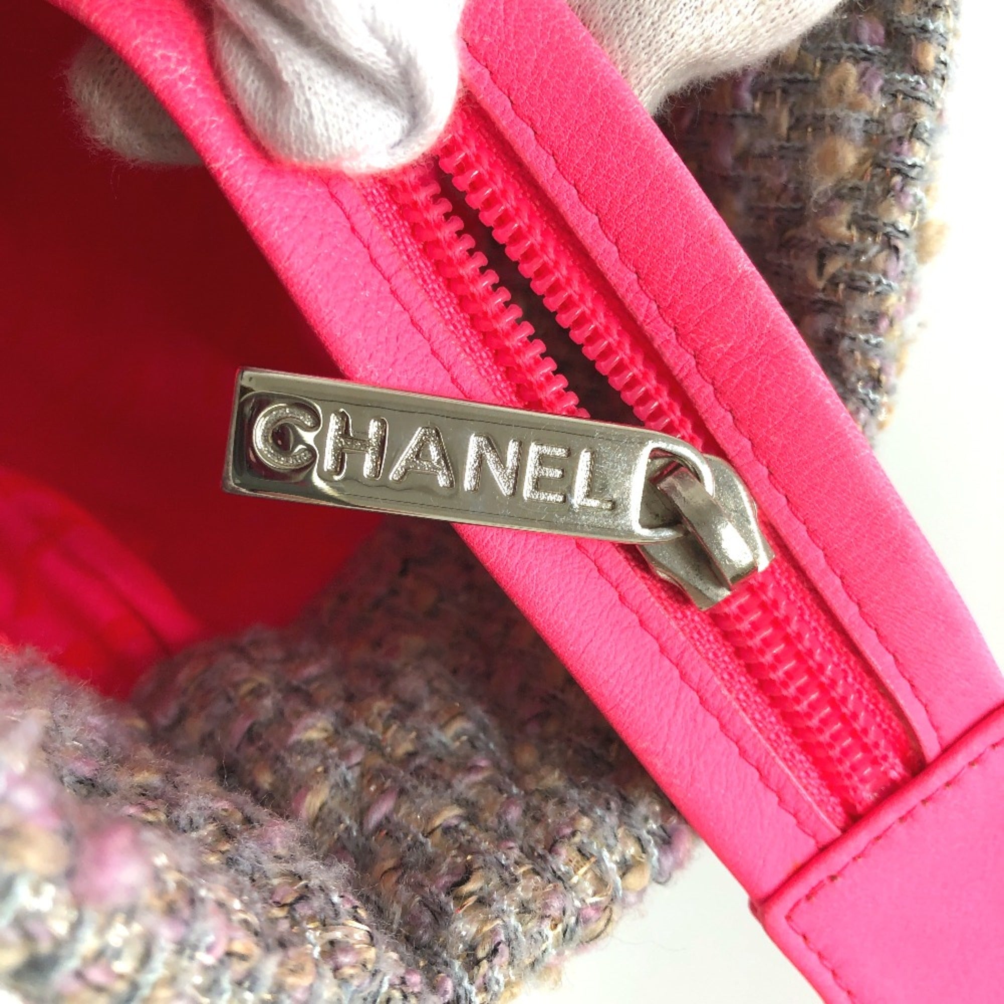 Chanel Purple Tweed Tote Bag (Pre-Owned)