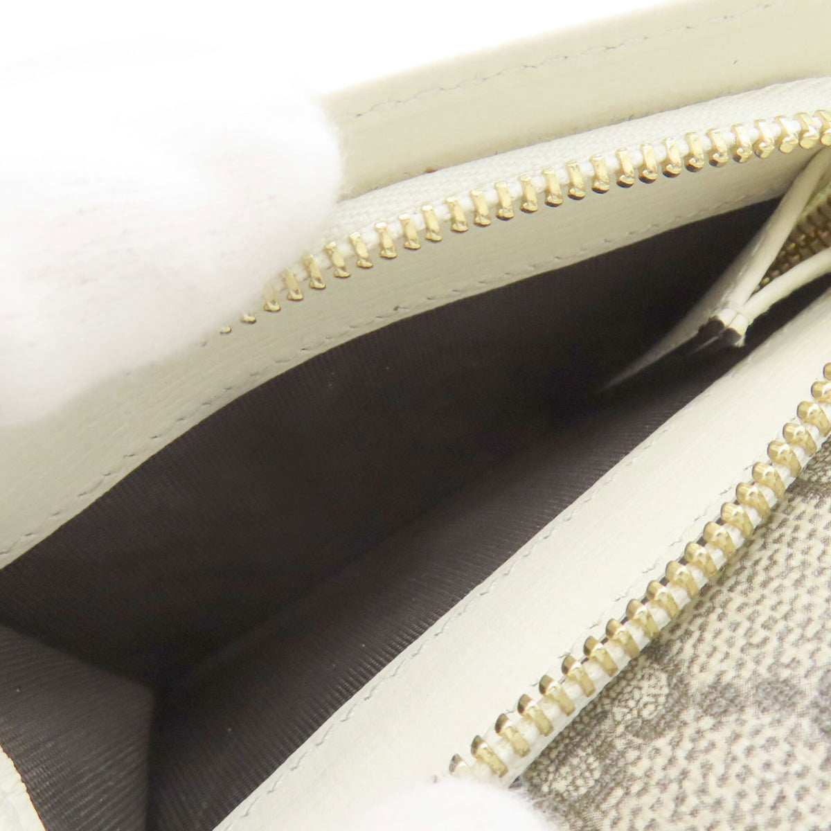 Gucci Brown White Pvc Leather Wallet (Bi-Fold) (Pre-Owned)