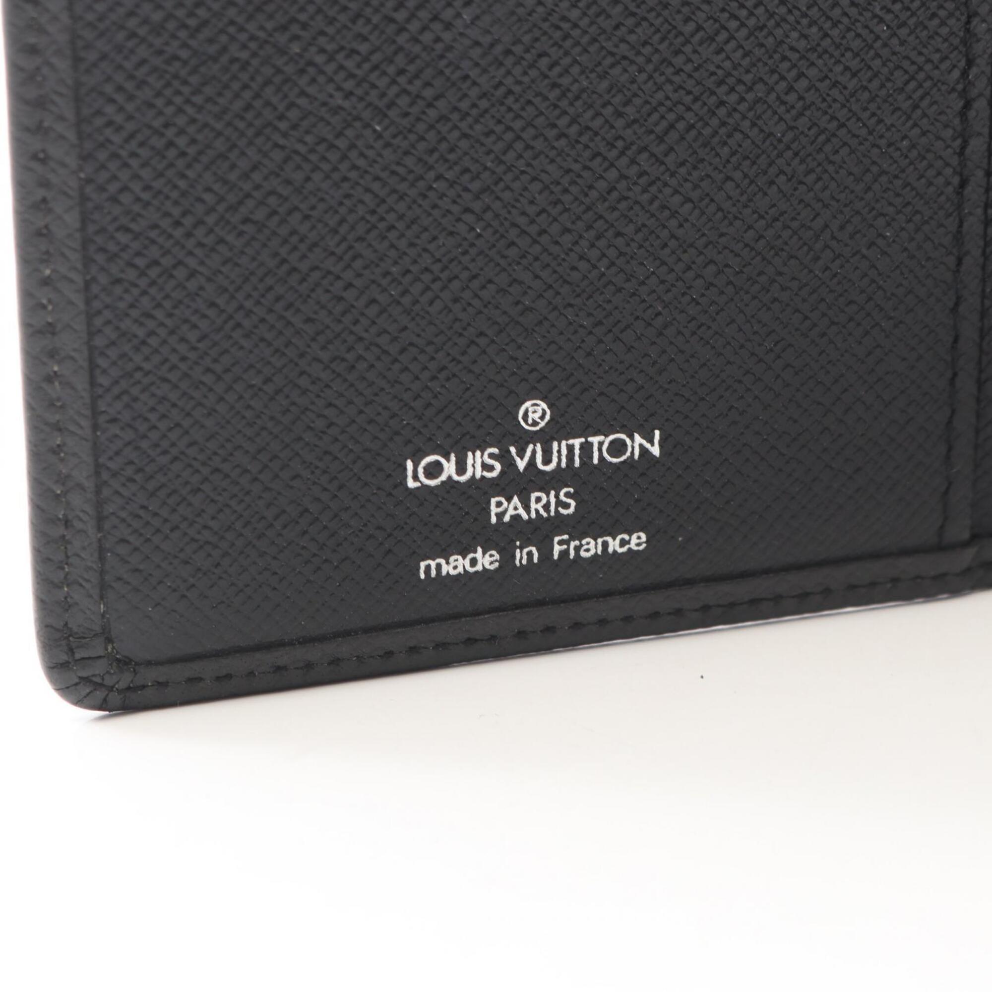Louis Vuitton Black Leather Long Wallet (Bi-Fold) (Pre-Owned)