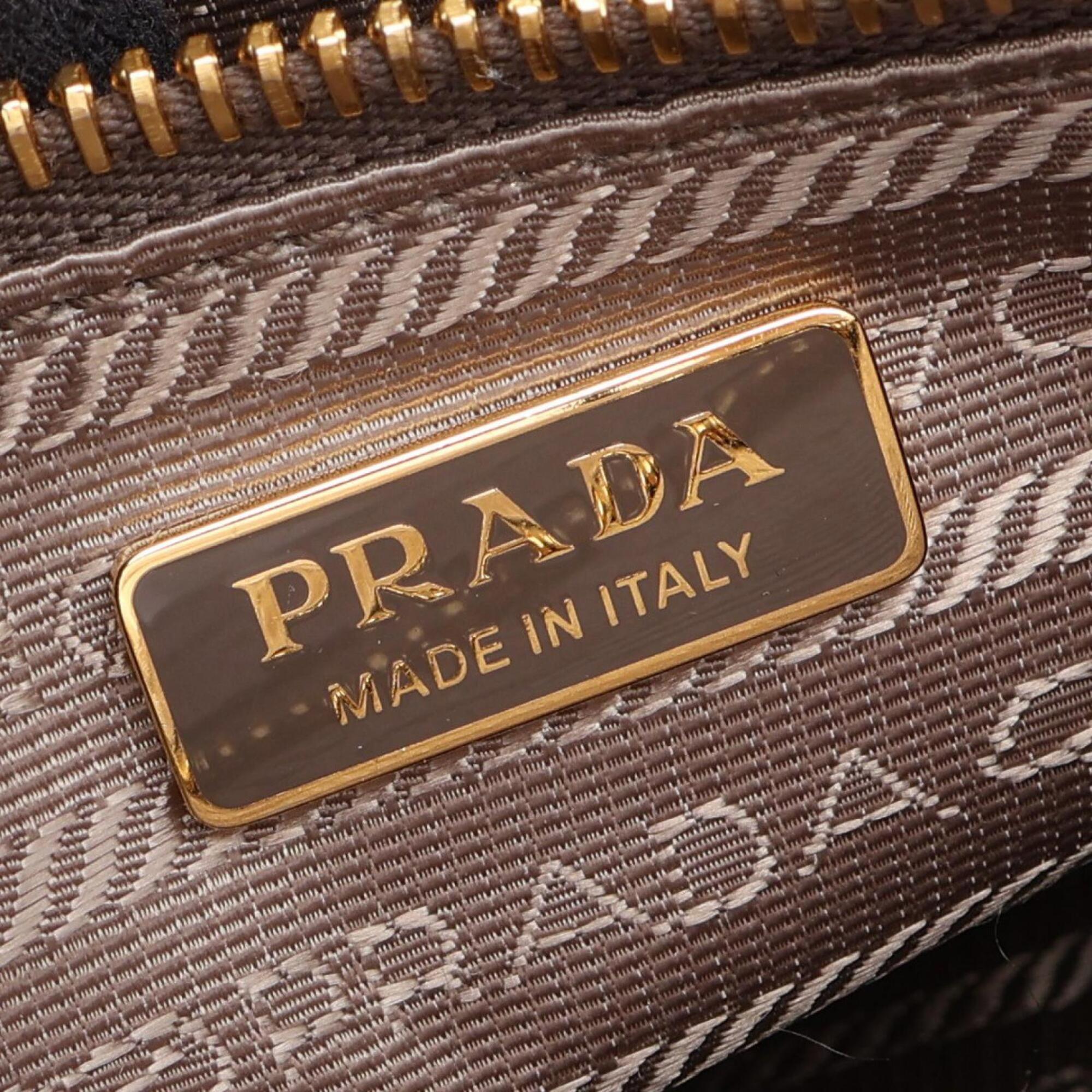 Prada Gray Leather Handbag (Pre-Owned)
