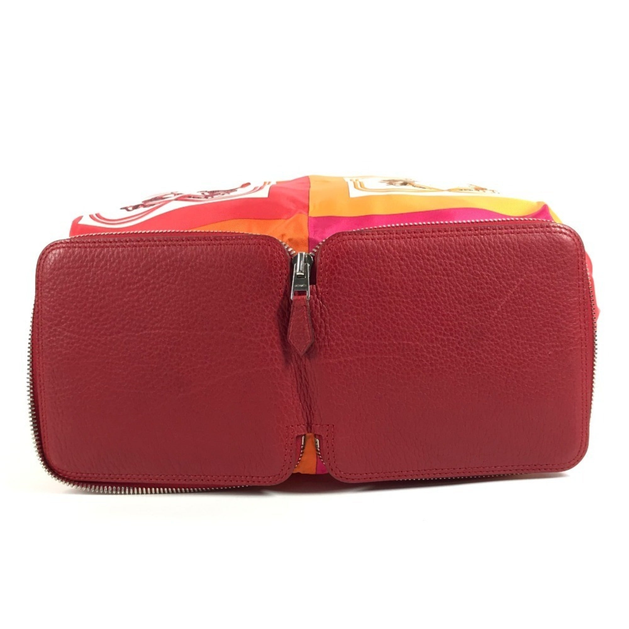 Hermes Red Color Silk Leather Eco-Bag Handbag Shoulder Bag Tote Bag (Pre-Owned)